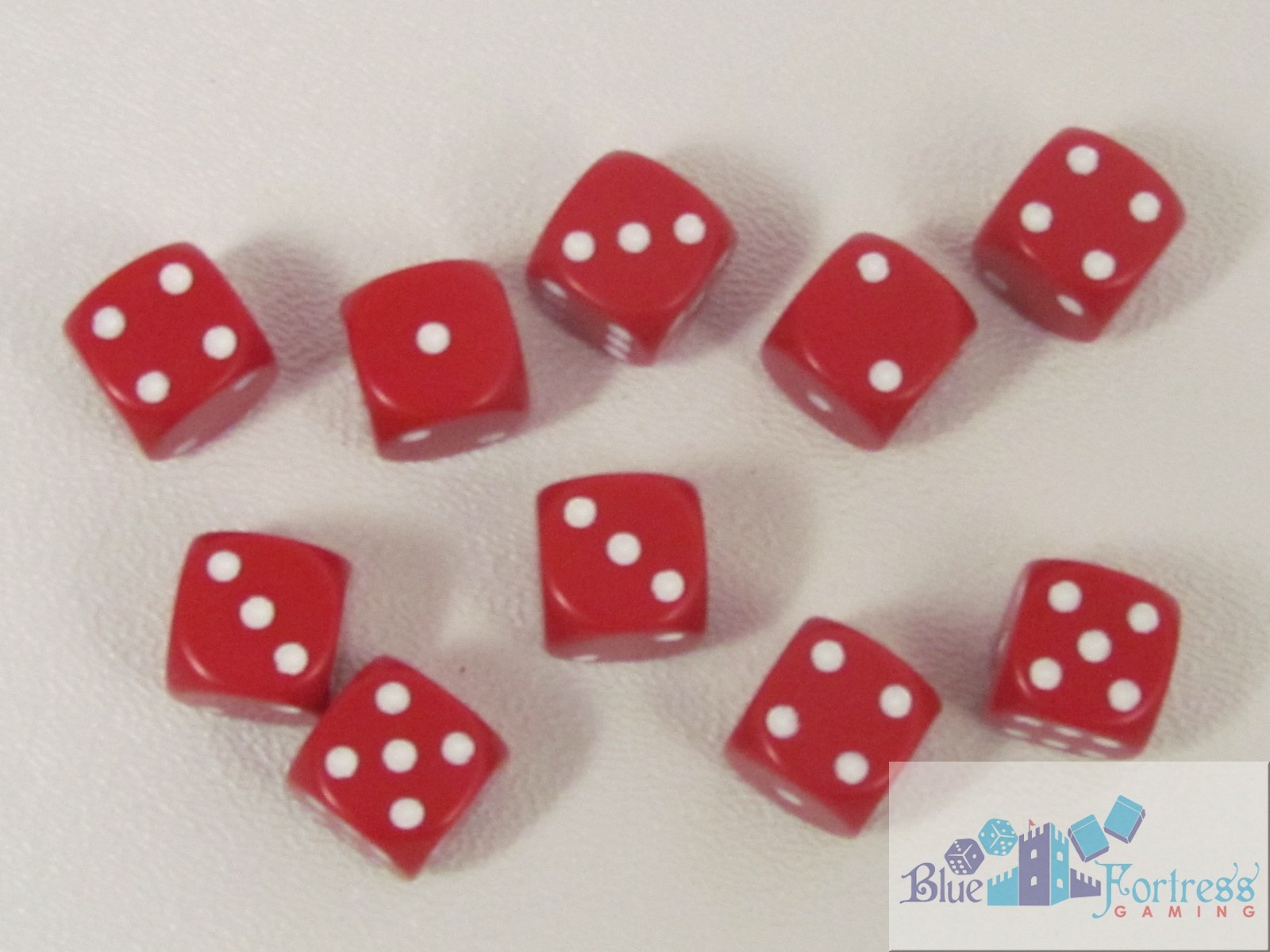 CHESSEX opaque 12mm SET OF 10 D6 RED-WHITE DICE MTG POKEMON COUNTERS