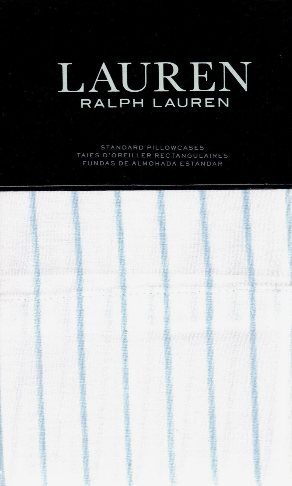 Ralph Lauren 2 Standard Pillowcases Spencer Stripe Sateen Aqua Blue Nautical