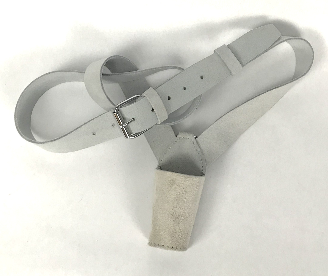 White Buff Leather Flag Carrier - Reenactment