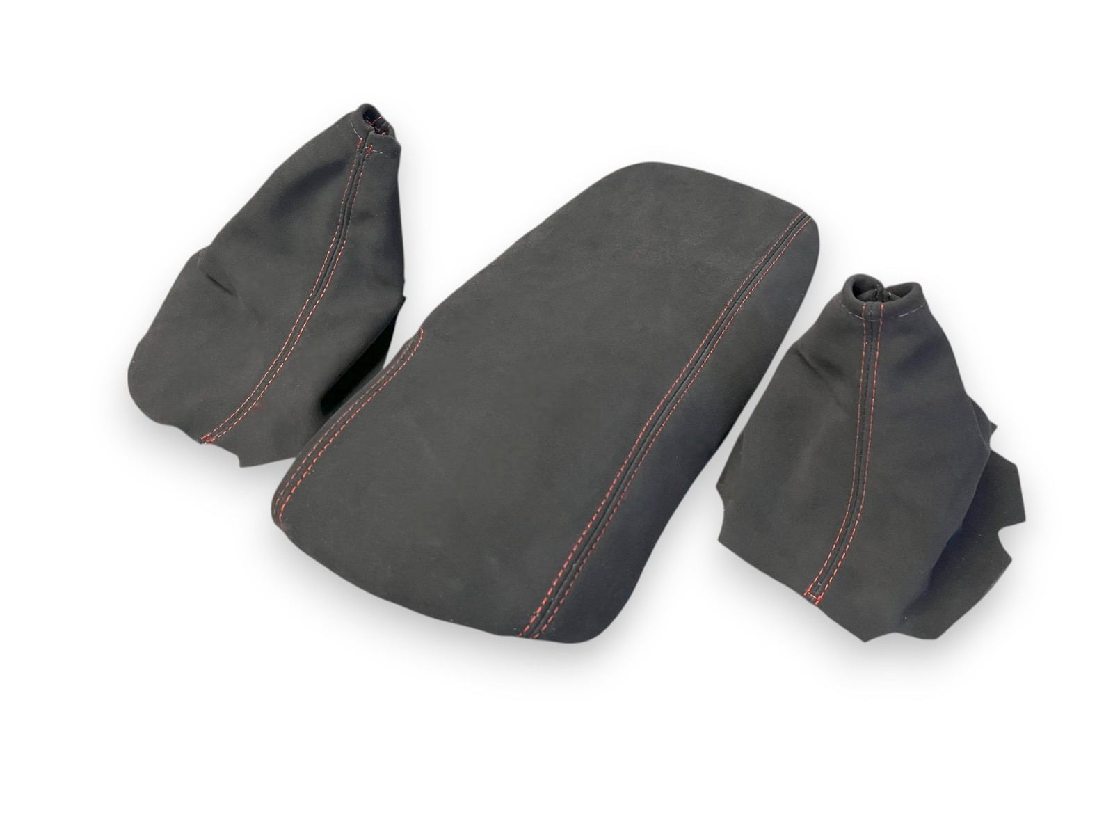 For Corvette C6 2005 Black Alcantara Suede Manual Shift Ebrake Console Cover Set