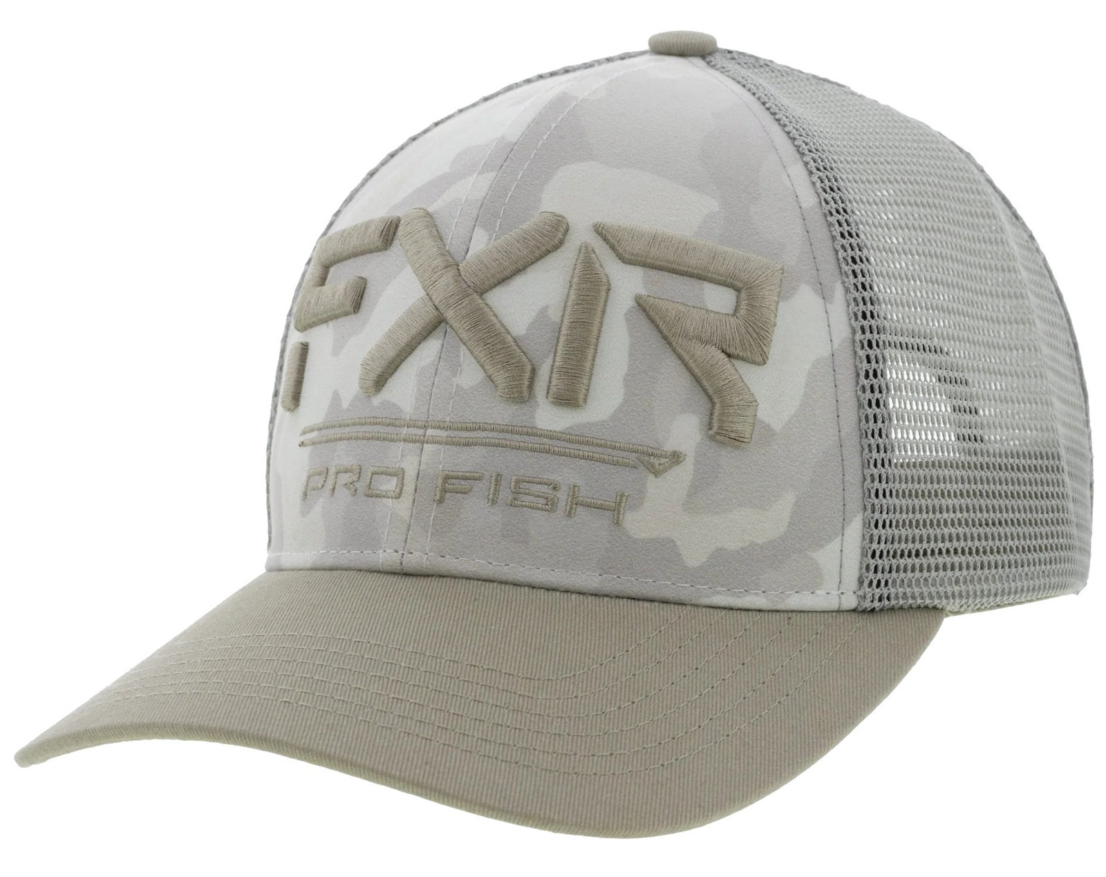 FXR Pro Fish 24 Youth Snapback Hat Camo/Bone