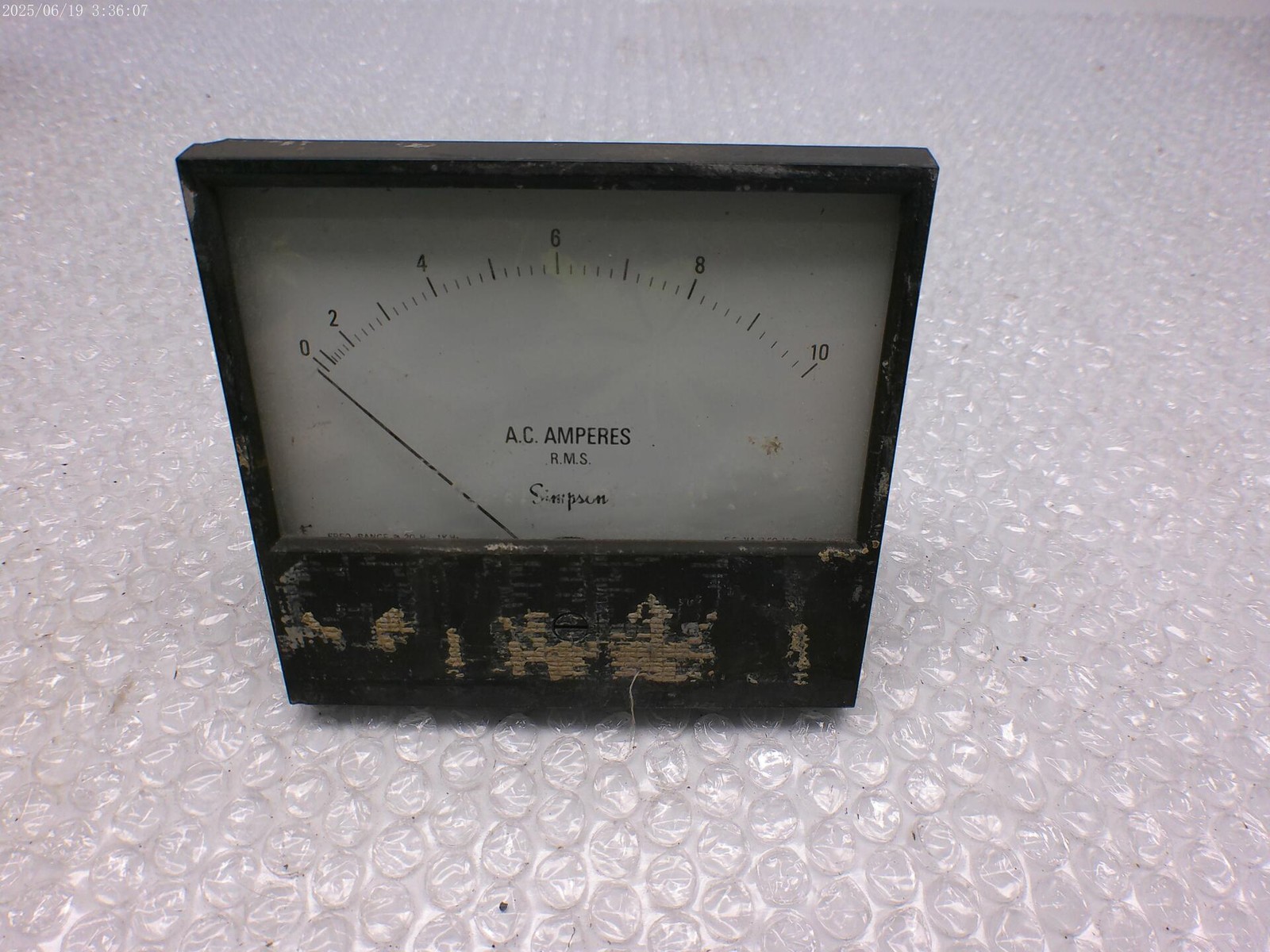 SIMPSON ELECTRIC 2154 PANEL METER 0-10AMP (AS PICTURED) UNMP