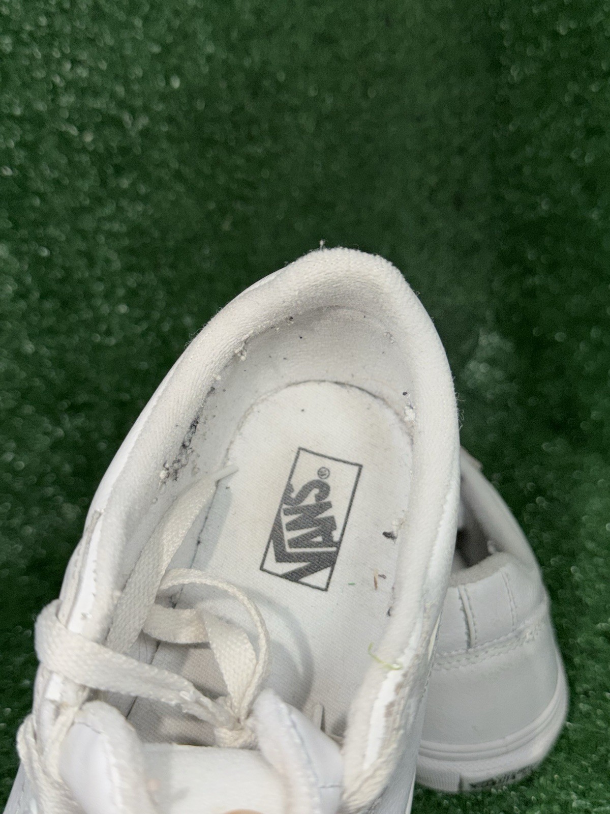 VANS Women Size 7.5 Old Skool White Leather Daily Casual Shoes Skate Sneakers