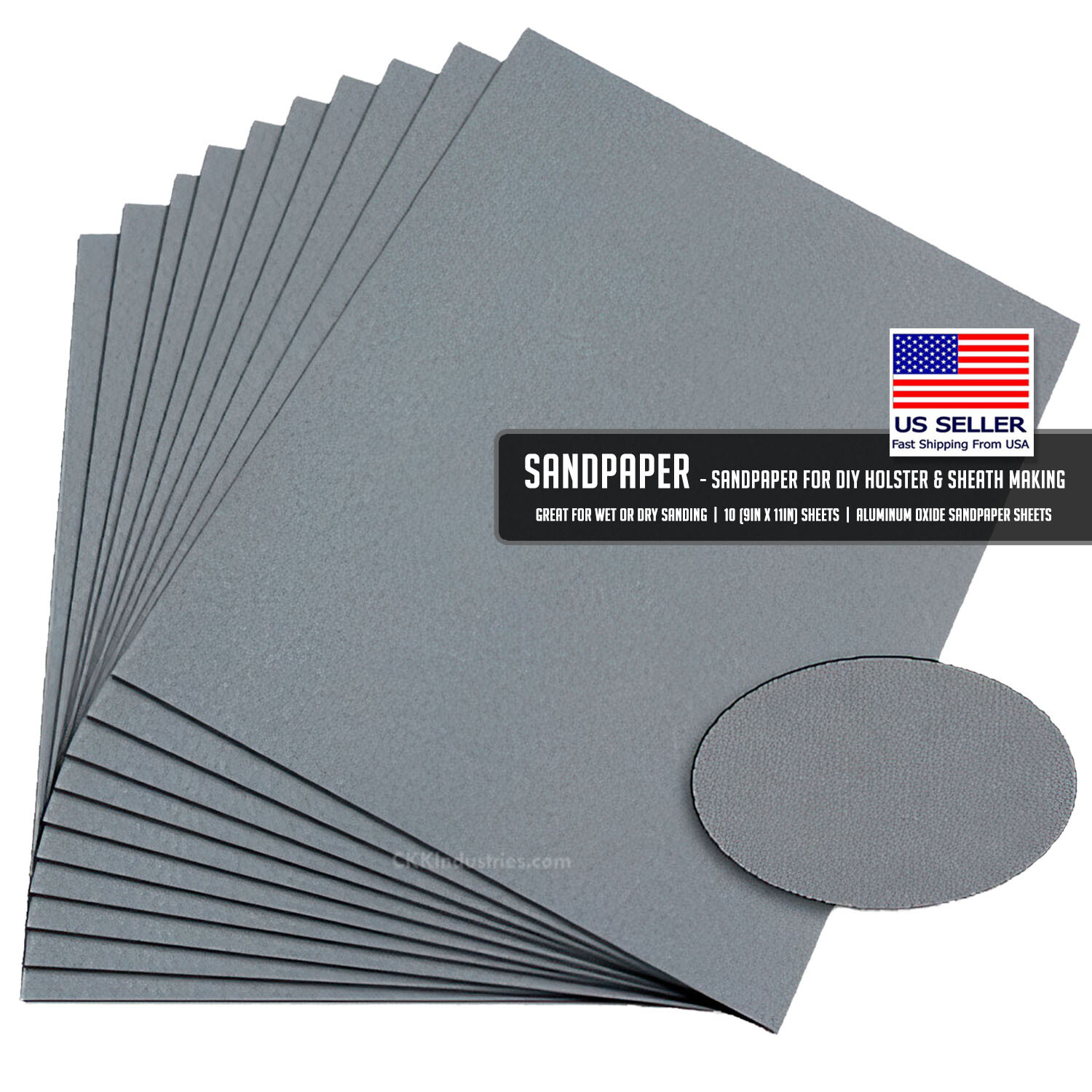 Sandpaper (Wet/Dry) - (9in x 11in) - 10 Sheets - Select Grit for DIY Holsters