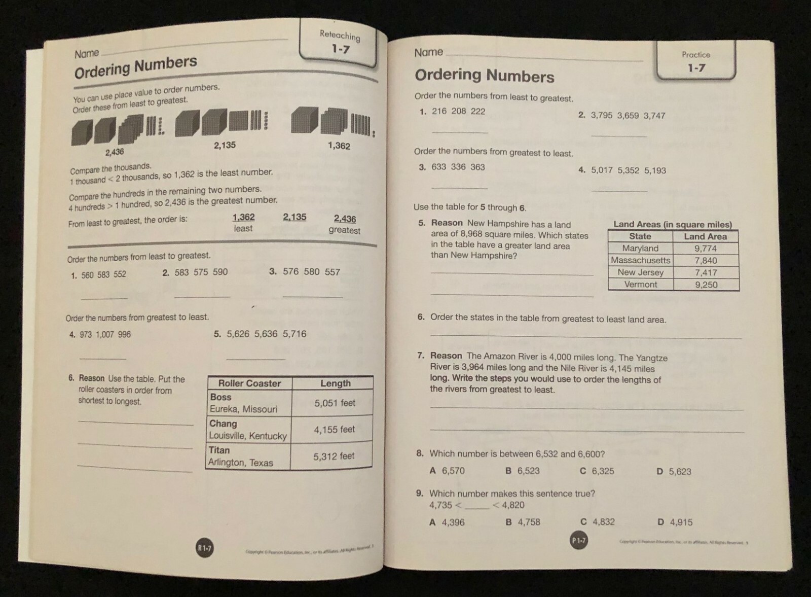 3rd Grade - TEACHER'S RESOURCE MASTERS (5 book set) (2012, Pearson)