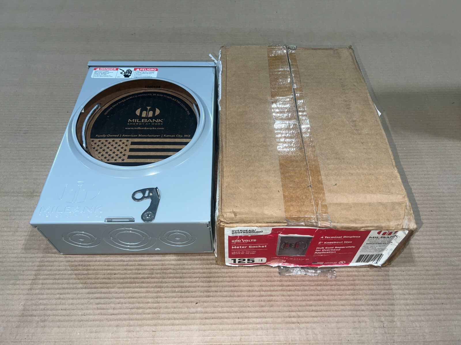 New Milbank 125 Amp Meter 4t Jaw Ringless Can Socket 1Ph 3 Wire