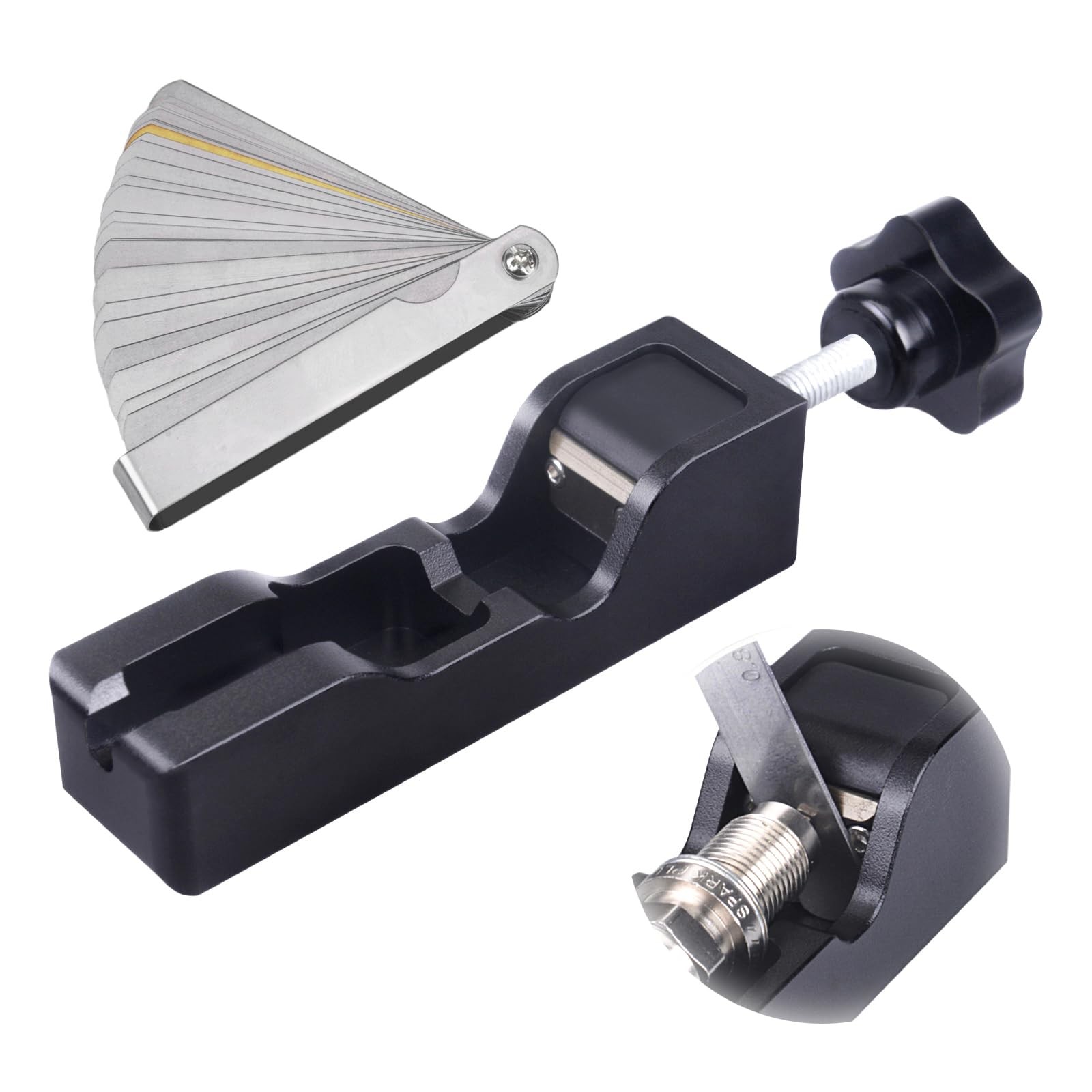 Universal Spark Plug Gap Tool for 10mm, 12mm, 14mm, 16mm Plugs with Feeler Gauge