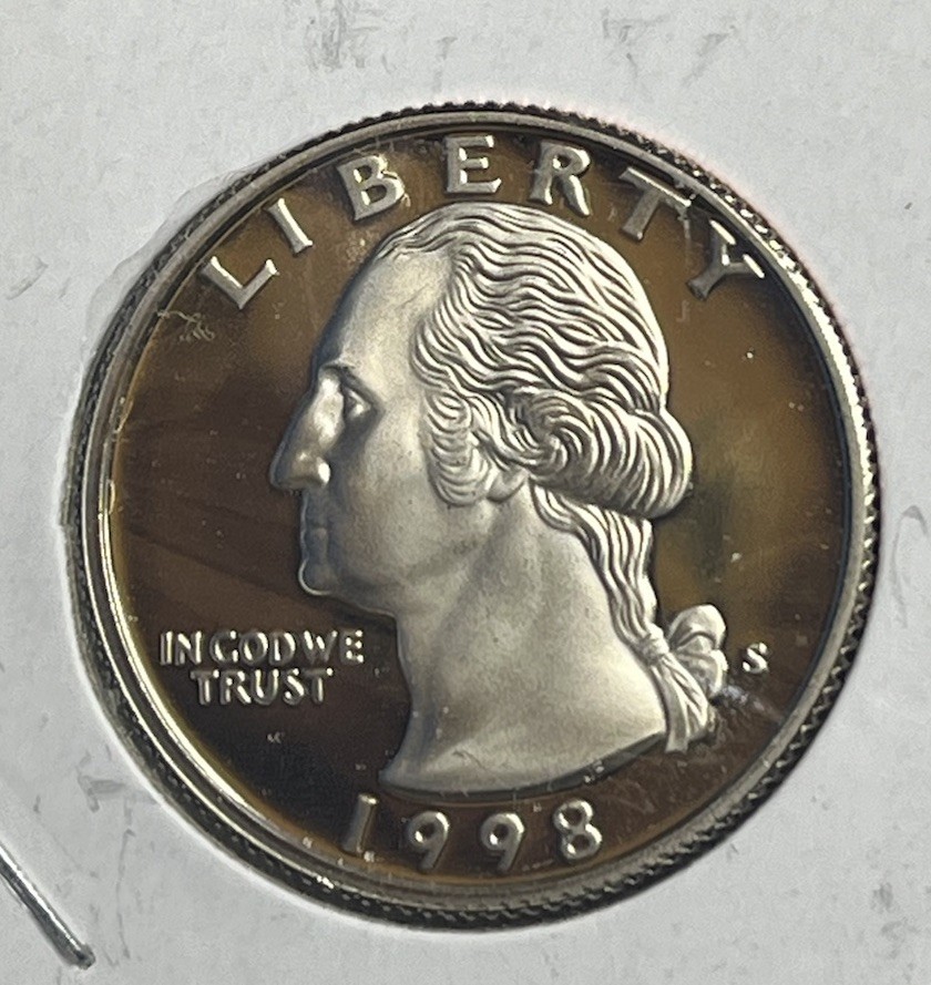 1998 S Gem Proof Clad Washington Quarter ☆☆ Great For Sets ☆☆ From Proof Set