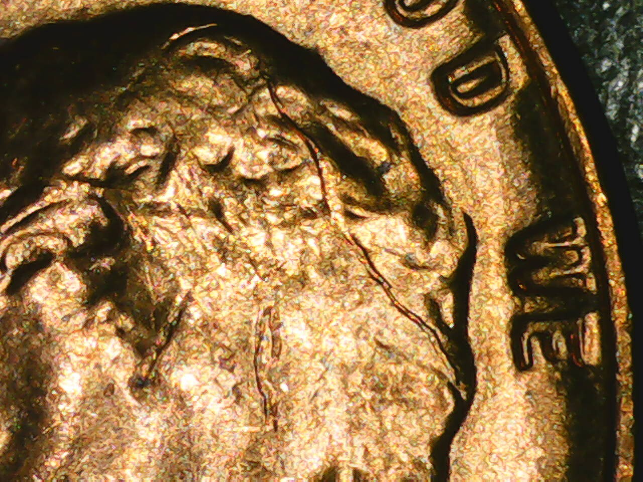 1955 Penny Die Cracks Variety Obverse