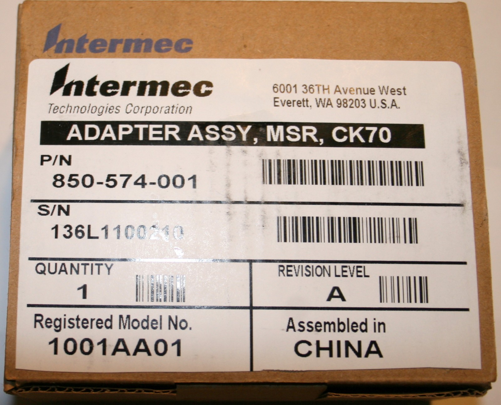 New in Box, Intermec CK70 & CK71 Magstripe Reader Adapter, 850-574-001, 1001AA01