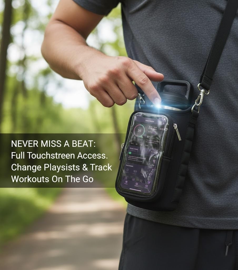 Magnetic Gym Bag for Men & Women - Water Bottle Holder, Crossbody Strap, Touchsc