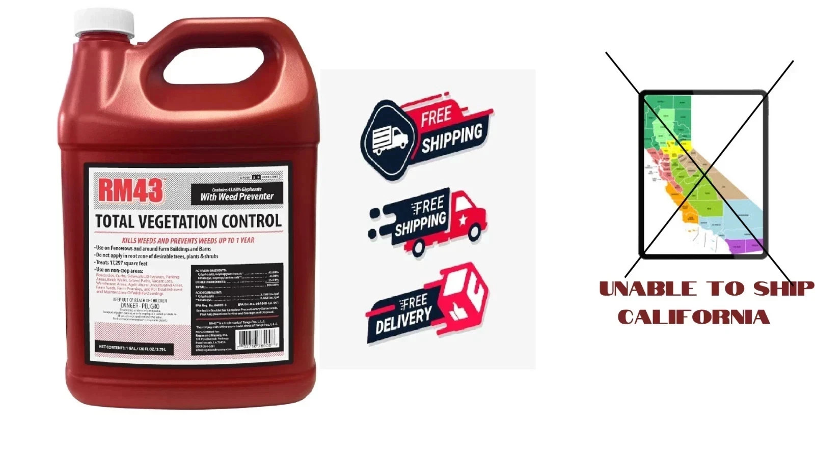 RM43 Total Veg Control Glyph Imazapyr Root Weed Preventer and Grass killer 1 GAL