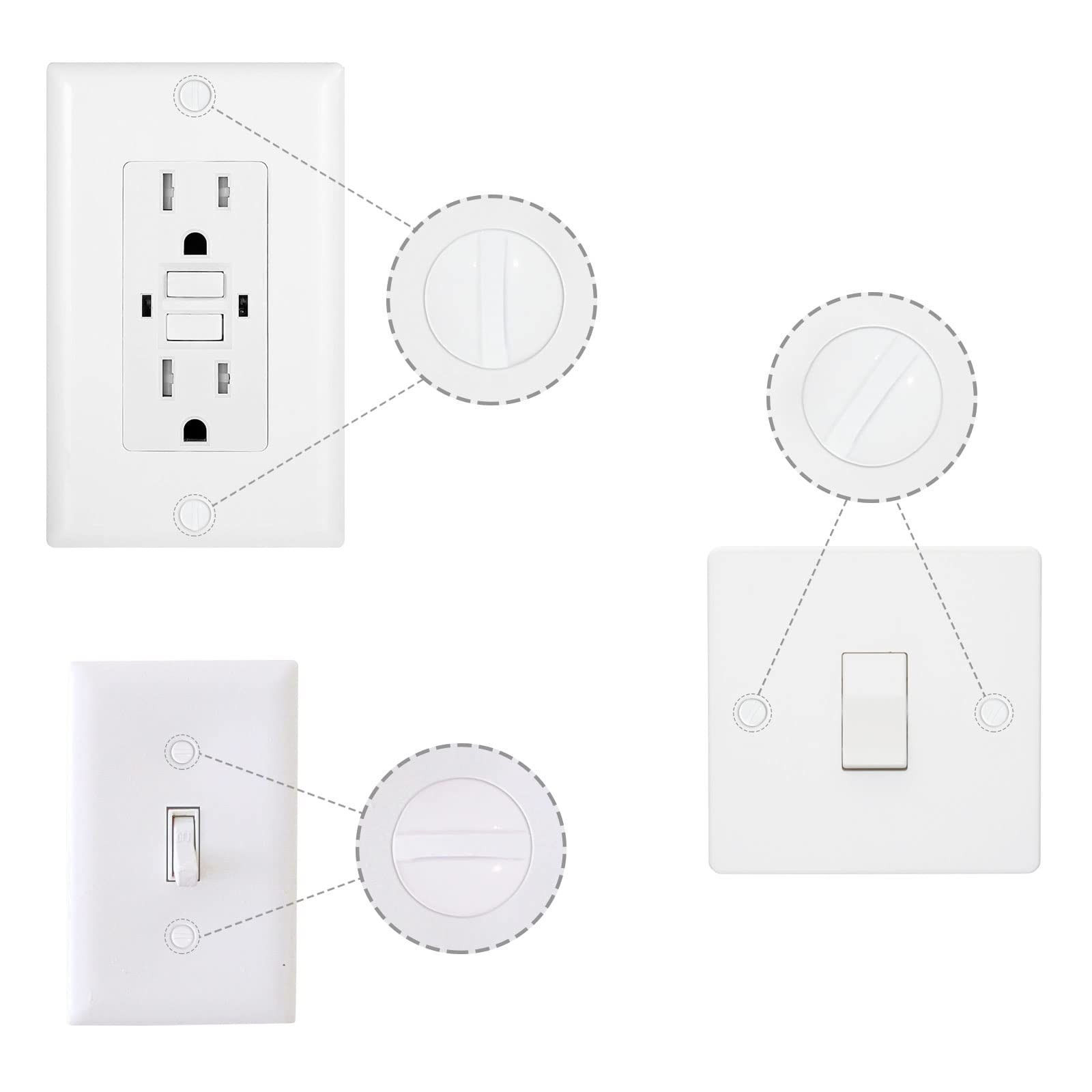Wall Plate Screws, 100 pcs White Outlet Screws 6-32 Thread Light Electrical C...