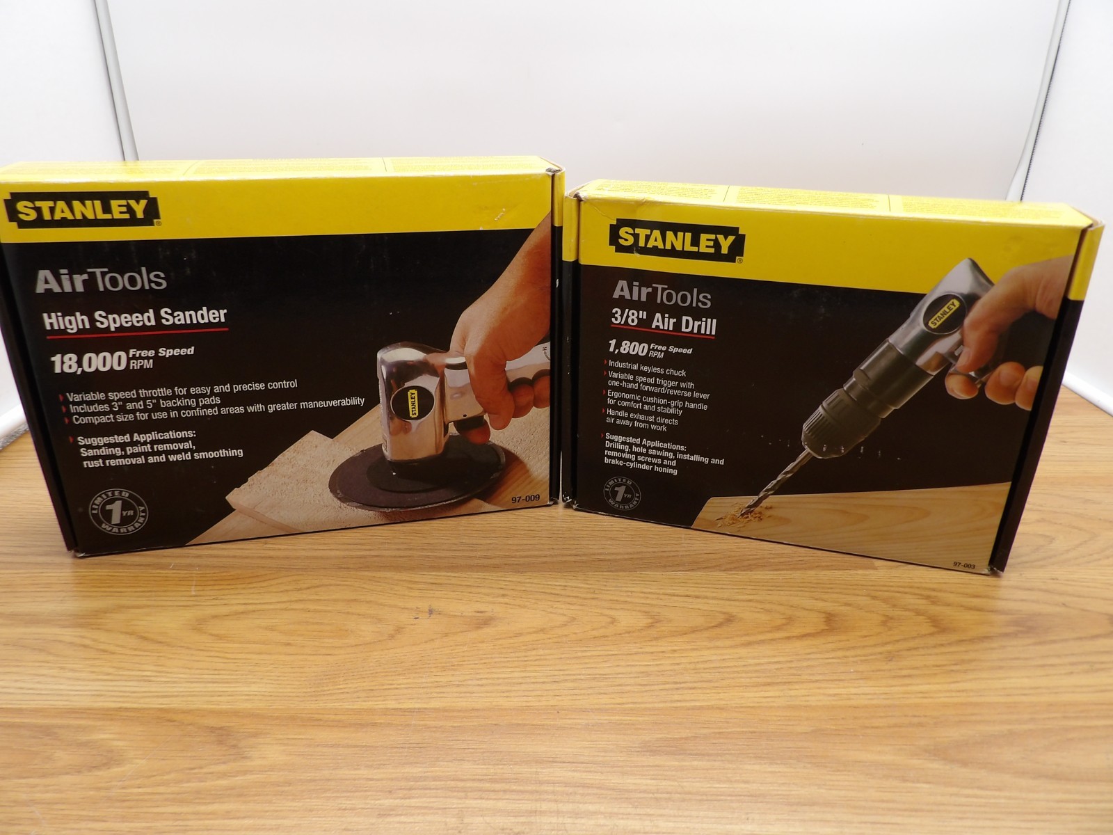 Stanley HD Air Sander 97-009 & Stanley 3/8 Air Drill-97-003- NEW! FREE SHIPPING!