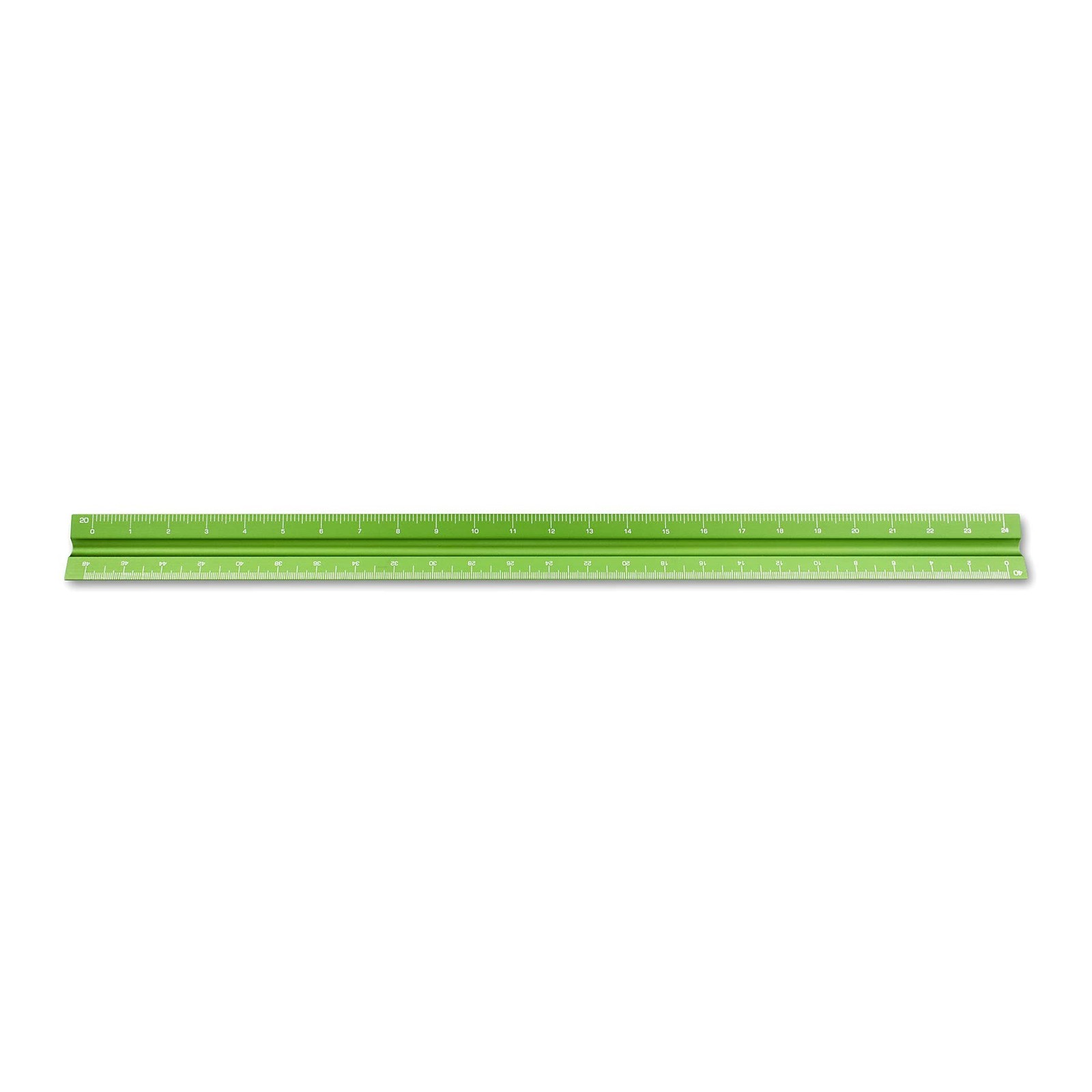 Alumicolor Aluminum Engineer Solid Drafting Scale, 12IN, Green 12 Inch