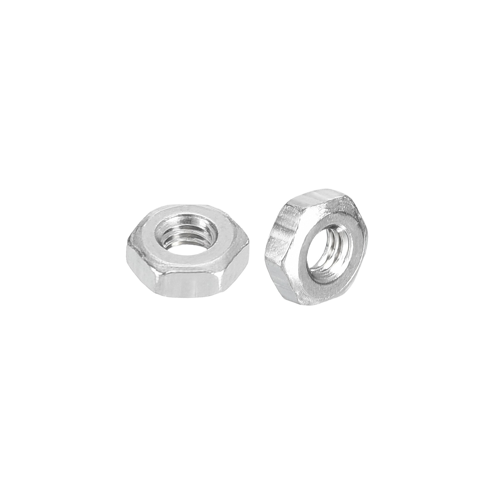Hex Nuts (M4x0.7mm) 100Pcs Carbon Steel Metric Coarse Thread Silver