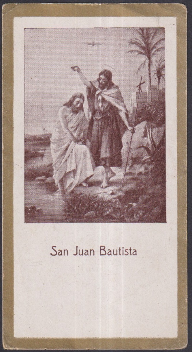 Holy card antique de San Juan Bautista santino image pieuses estampa