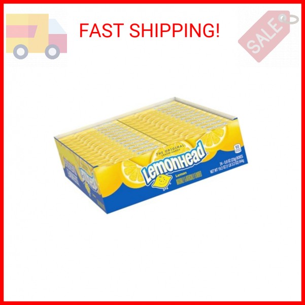 Lemonhead Hard Lemon Candy, 0.8 Ounce Treat-Size Theater Candy Boxes (Pack of 24