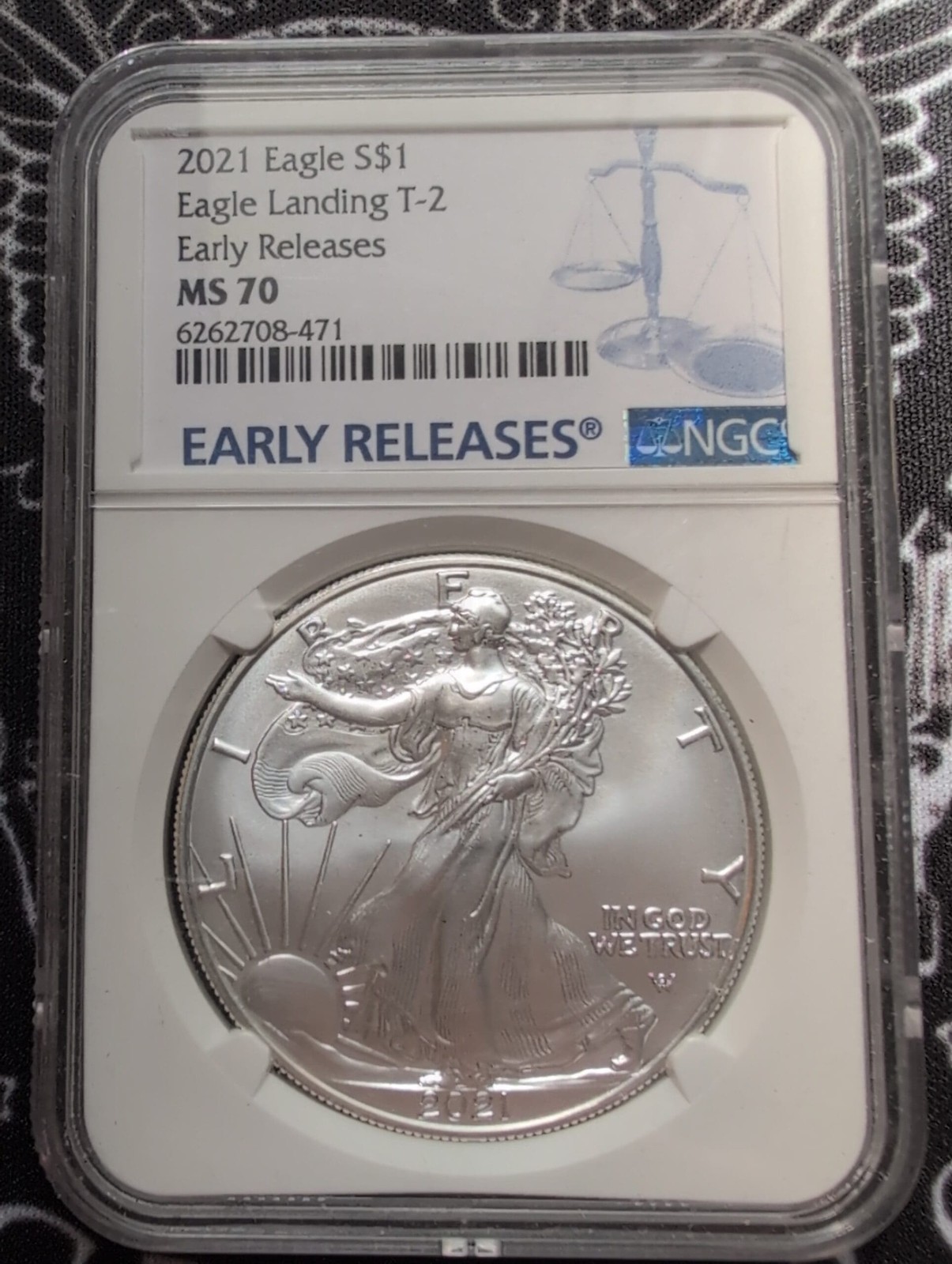 2021 NGC MS70 Early Releases American Silver Eagle T-2