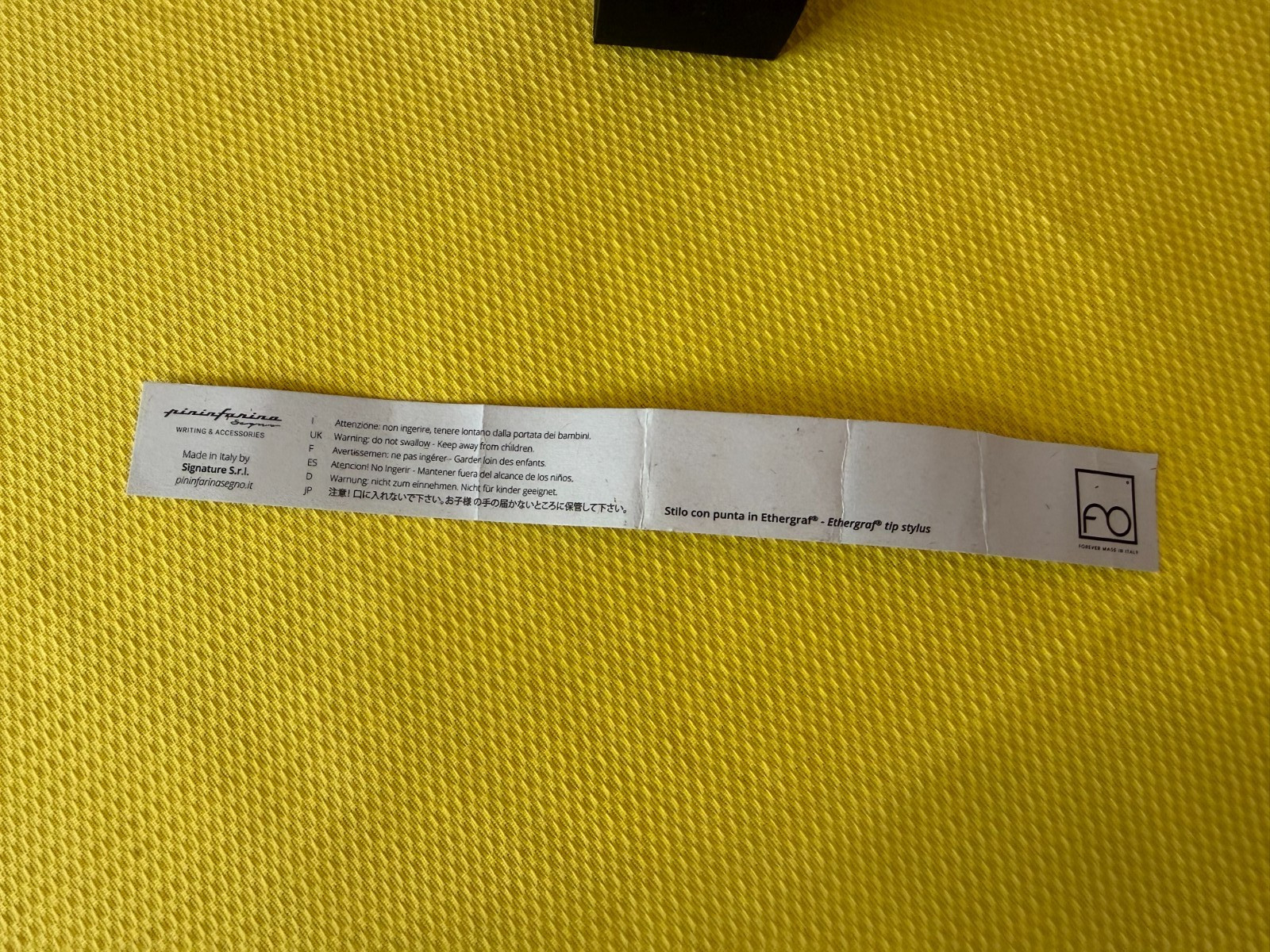 Pirinfarina Stylus-apparently never used except to test