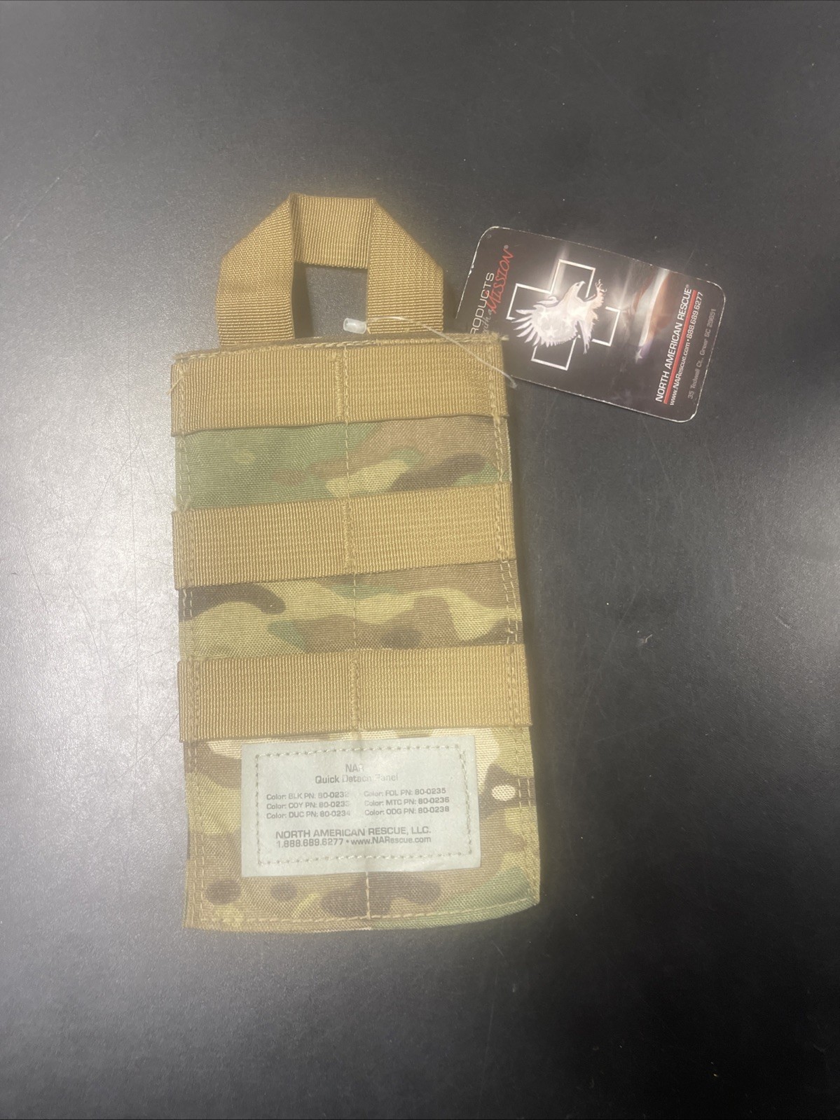 North American Rescue NAR Quick Detach Panel Multicam MOLLE Pouch Adapter NWT