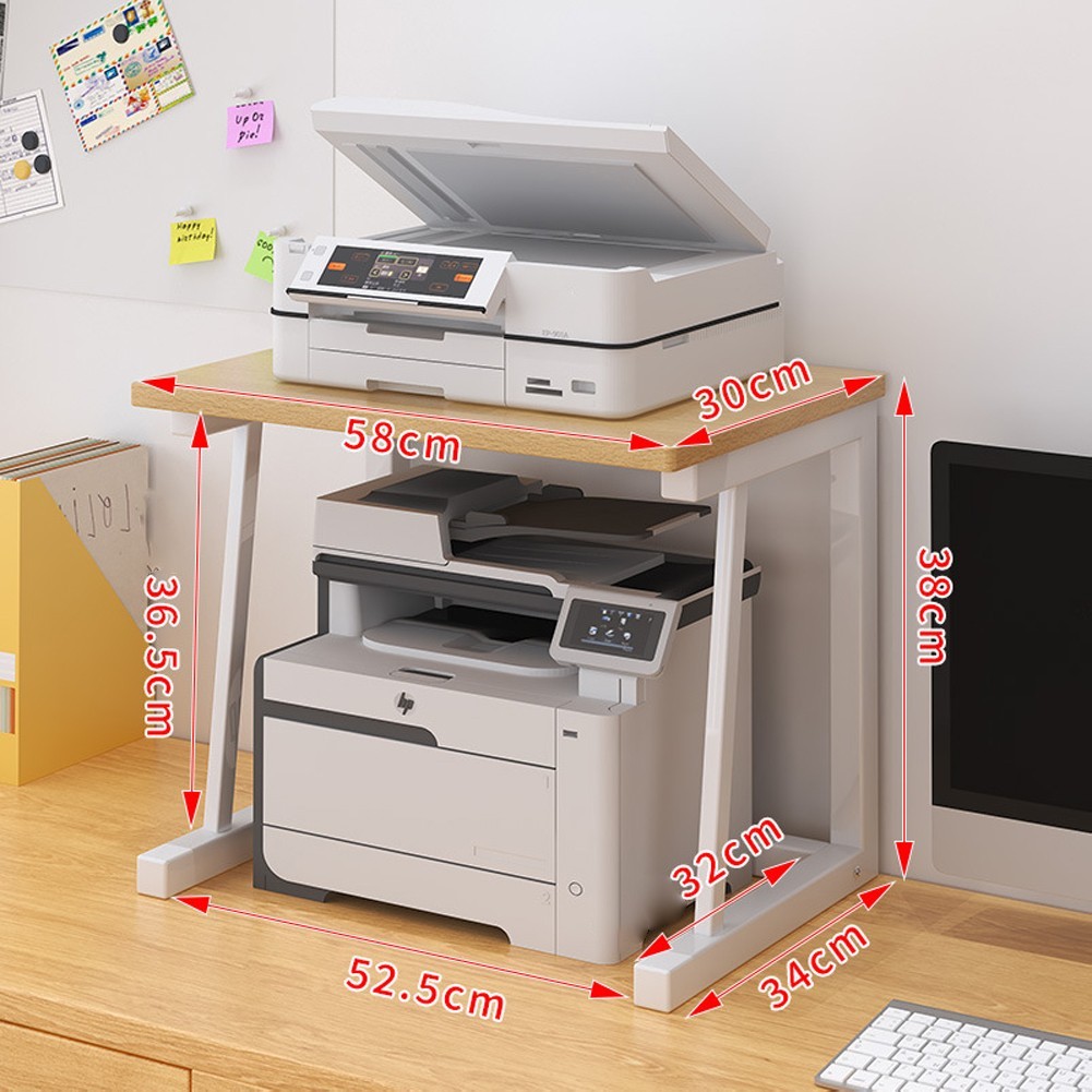2Tier Under Desk Printer Table Wood Desktop Printer Stand Printer Shelf for Home