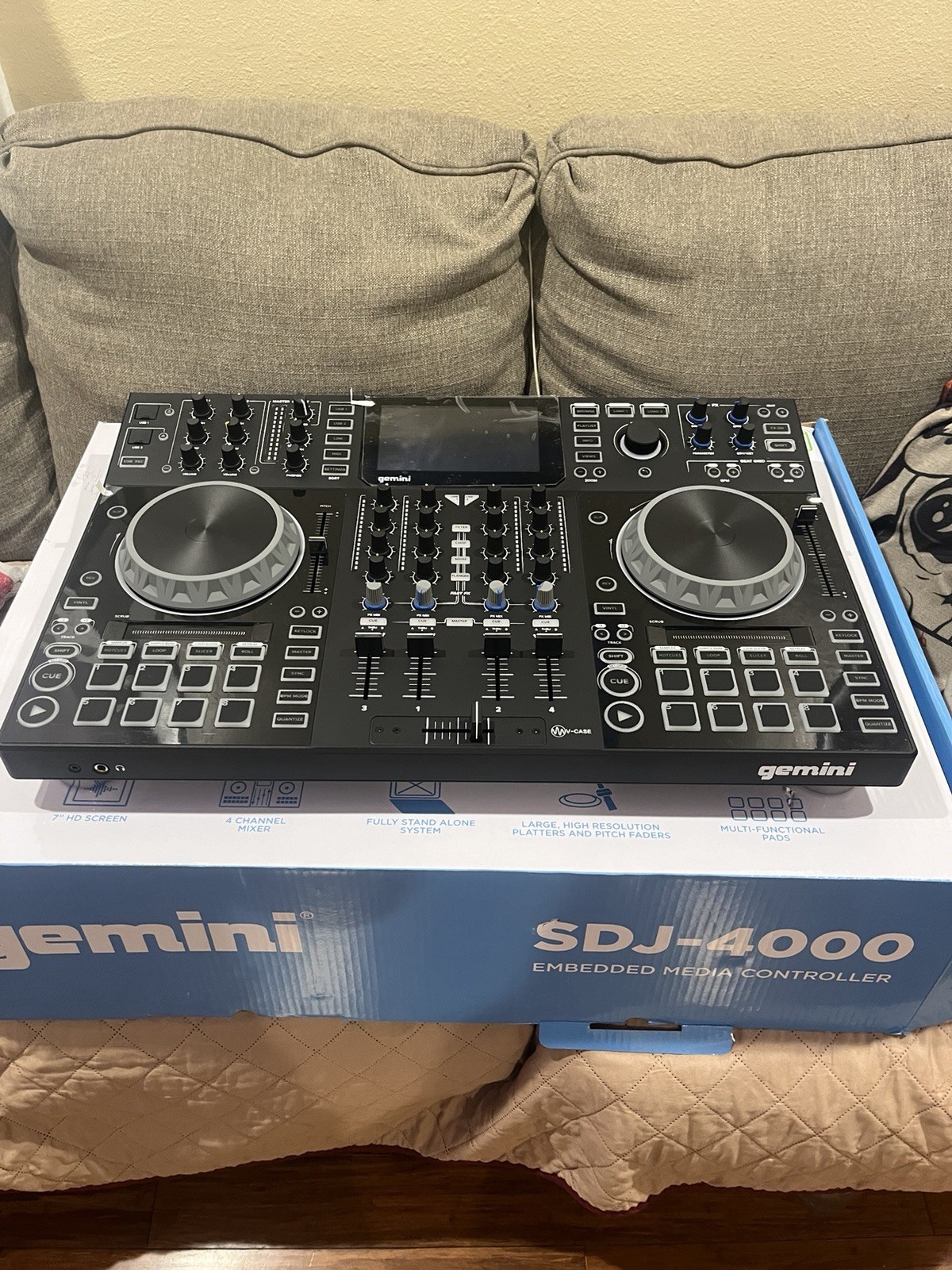 Gemini SDJ-4000 4 Channel Double Deck Controller - Black
