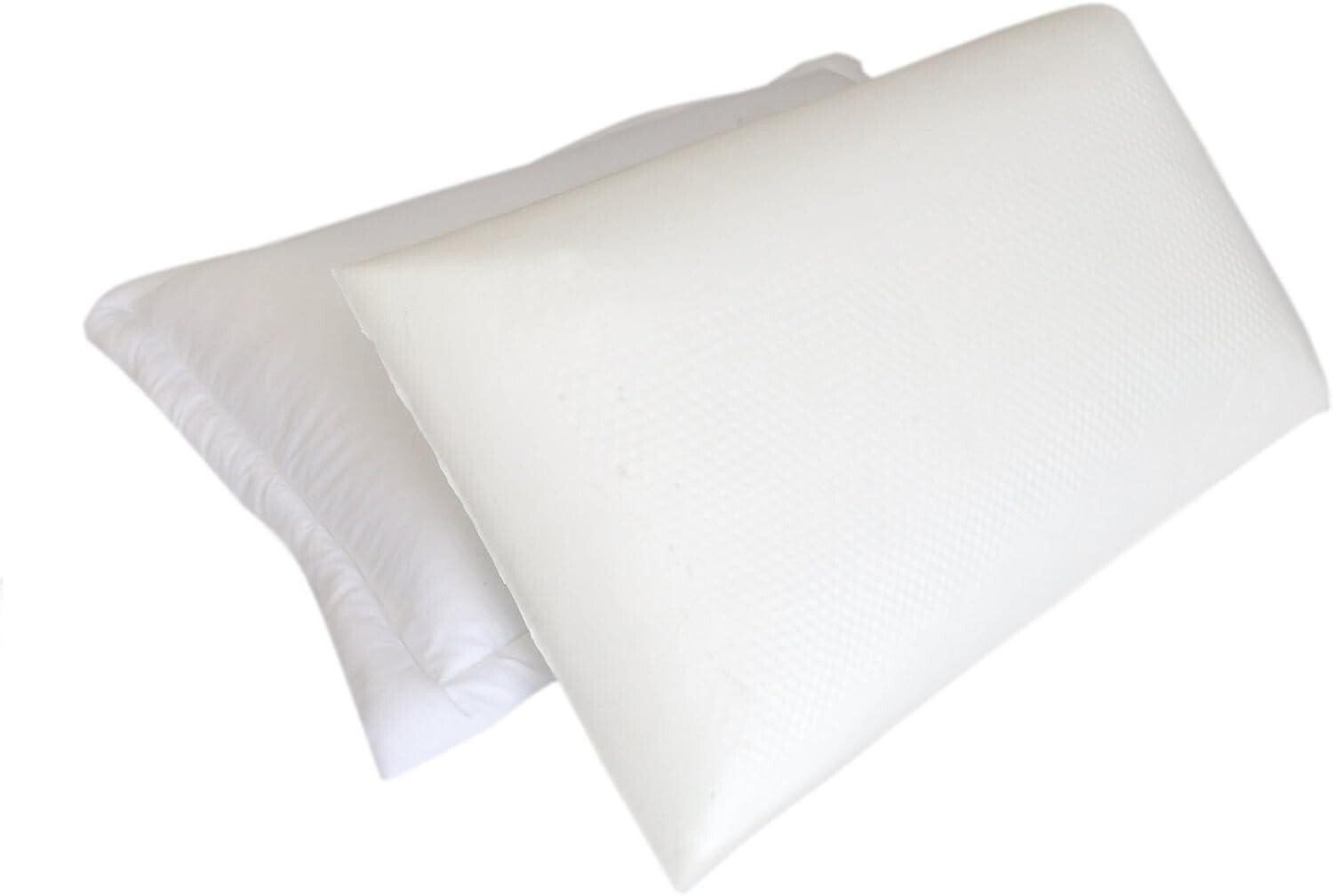 Cream or Beige Colored Standard/Queen Solid Memory Foam Bed Pillows with Case
