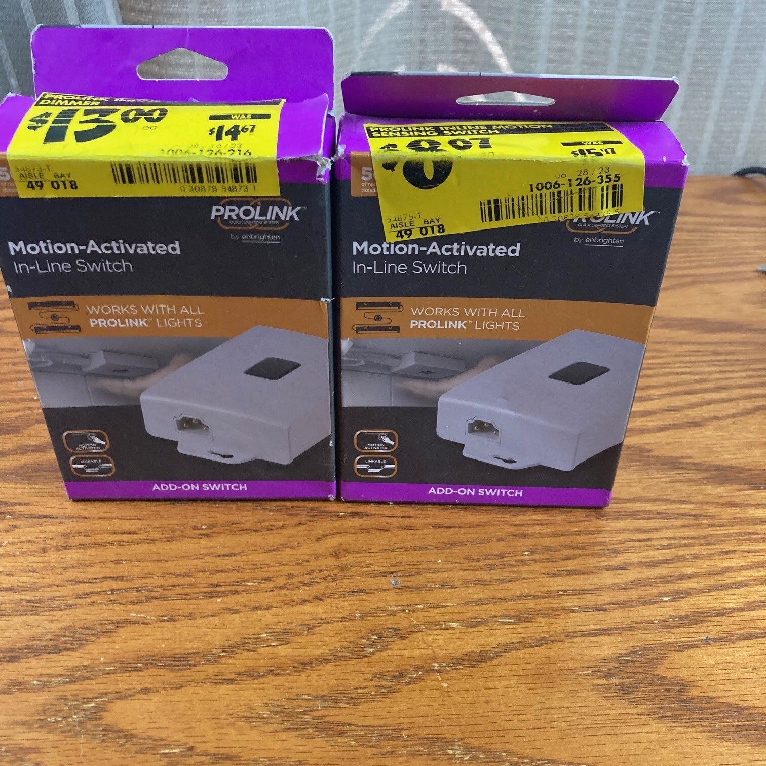 Lot of 2 PROLINK Add-On Switch Motion Activated In-Line Switch 54875