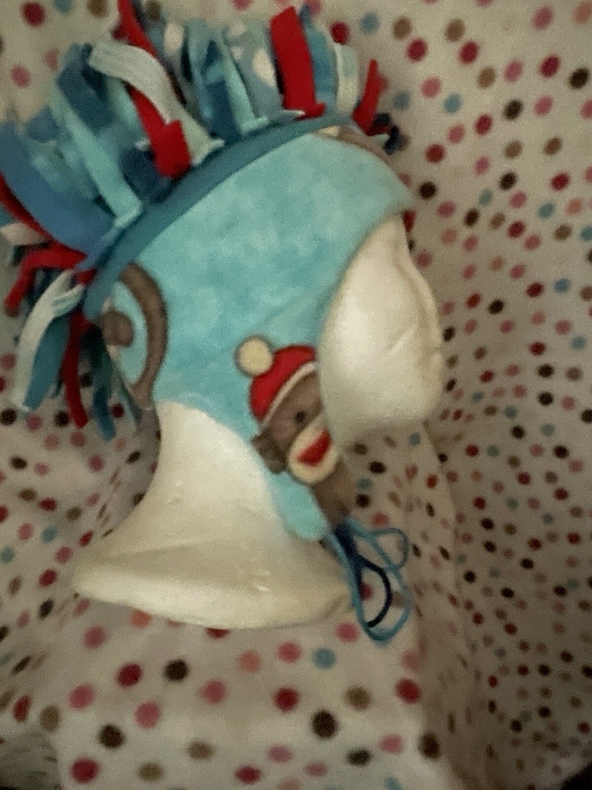 Wild N Crazy SOCK MONKEY Printed “hair” Hat. Handmade. Unique 1 Of A Kind, COOL