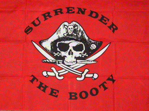 NEW 6 ft. Surrender the Booty Flag White 5/16" Pole & Mounting Bolt ATV Rhino