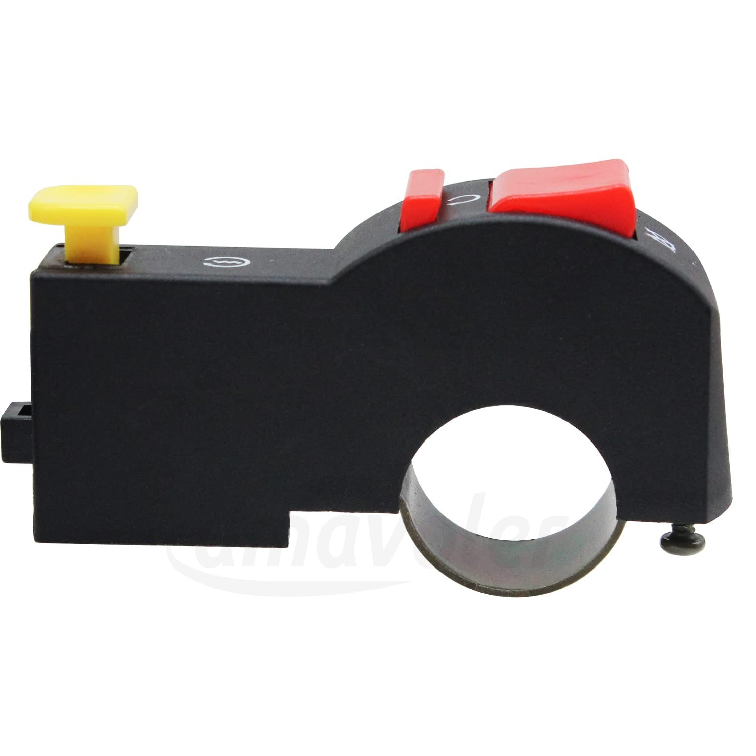 Amavoler Universal 7/8" 22mm Handlebar Switch Start Kill Button Black