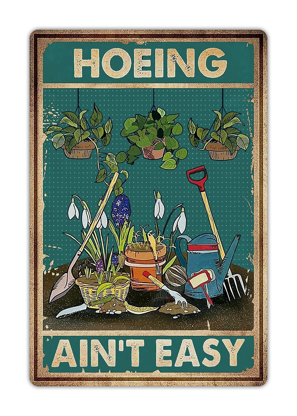 Artlunar Funny Garden Sign Outside Decor - Humorous Gardening Gift for Women Ent
