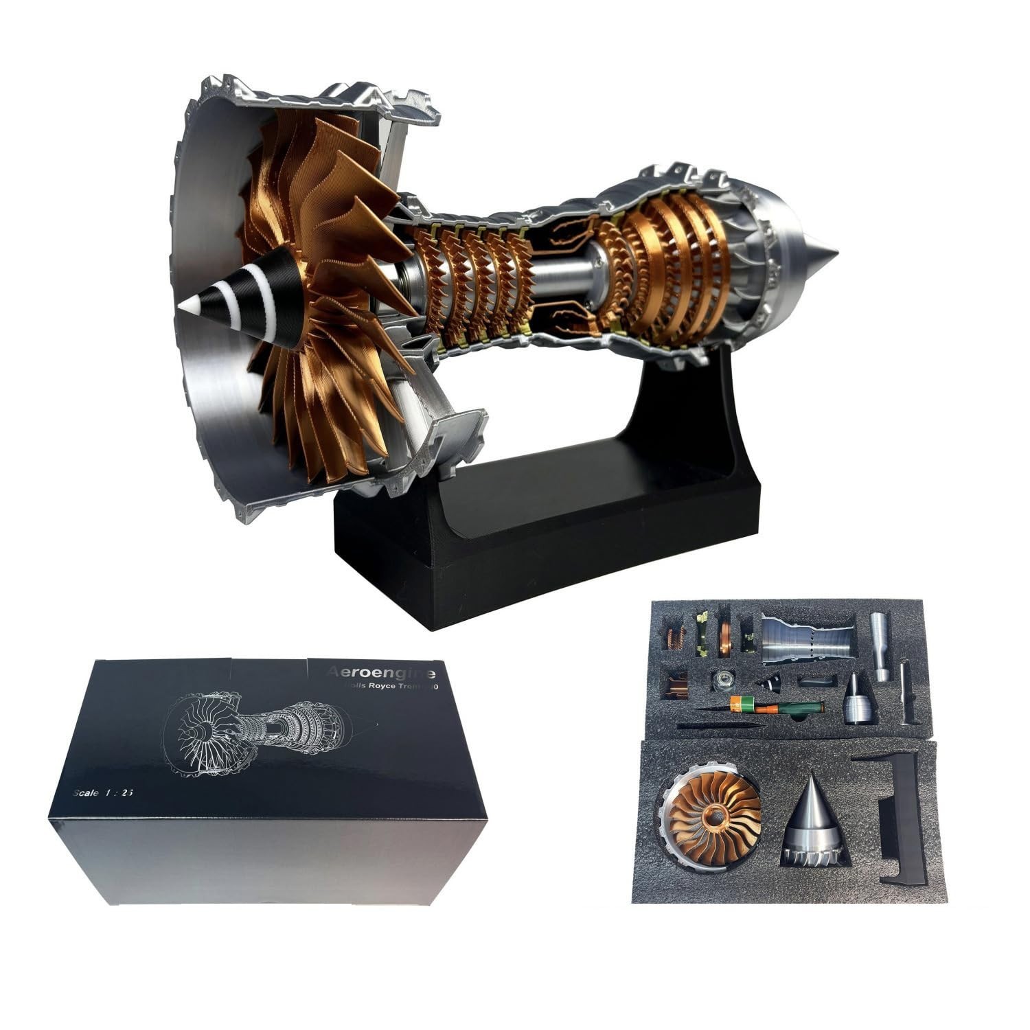 11-Inch Turbofan Engine Model Kit - Realistic 3D Printed Jet Engine Display Toy,