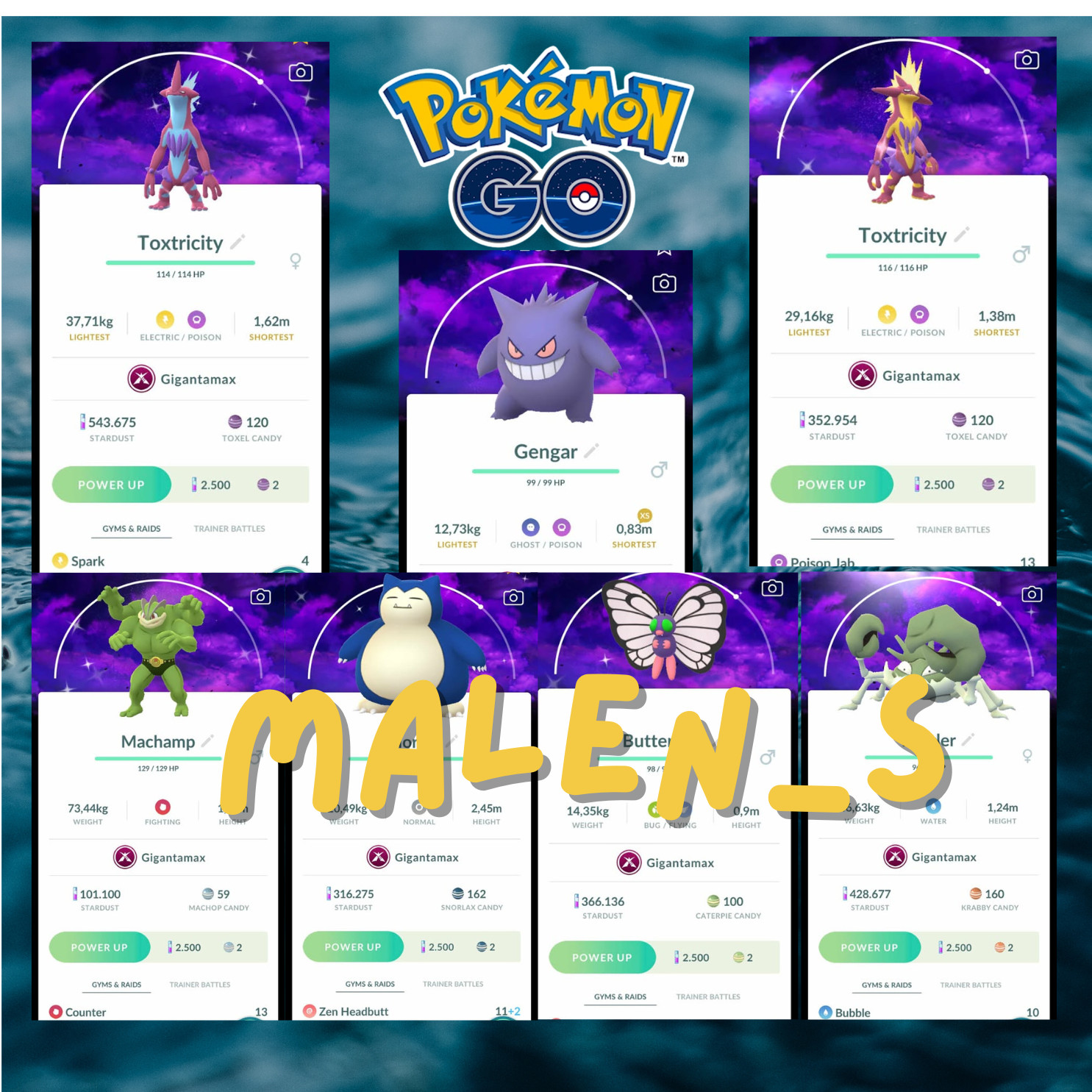 Pokémon go🐬 Shiny gigantamax Dark Skies Background Max Final🐬Trade 20k or PTC