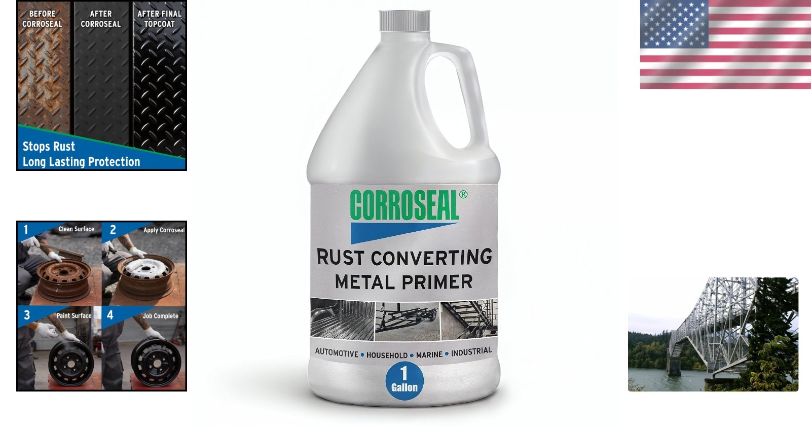 1 Gallon Rust Converter & Metal Primer - One-Step Solution for Corrosion Control