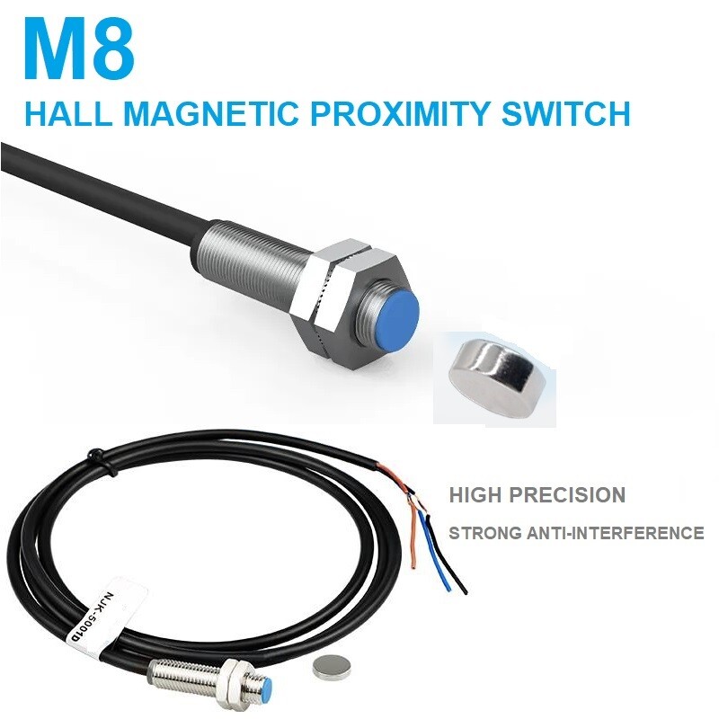 M8 Hall Magnetic switch 10V-30VDC 3-Wires NPN/PNP Hall Magnetic Proximity Sensor
