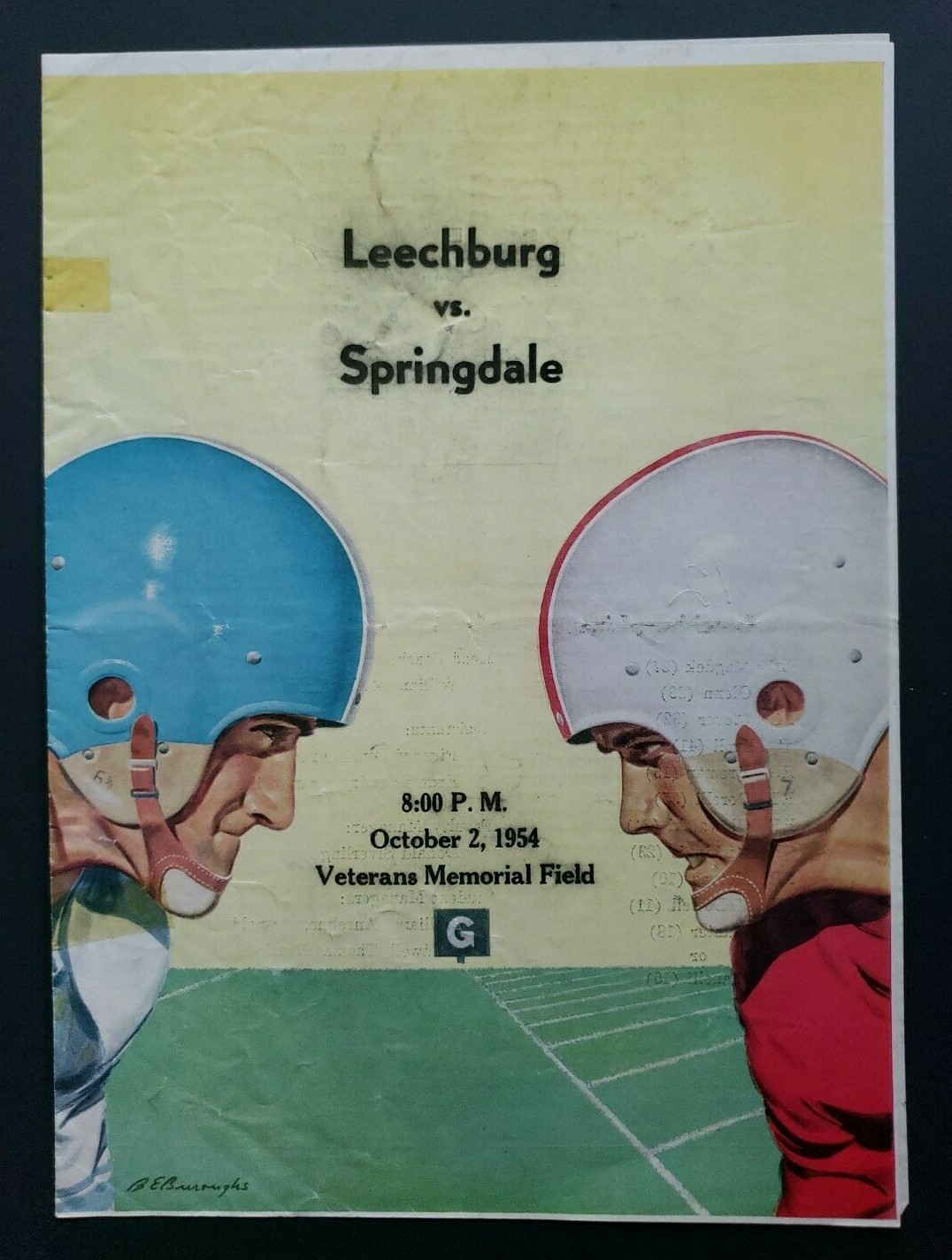 1954 Leechburg PA vs Springdale PA High School Souvenir Football Program S49