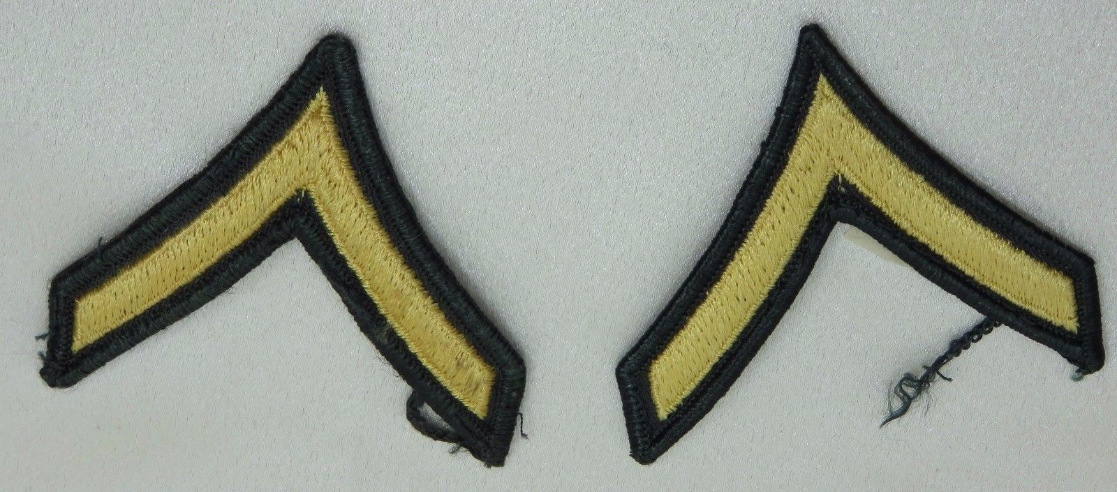 Private E-2 Army Military Patch set of 2 Chevron Green & Gold Female