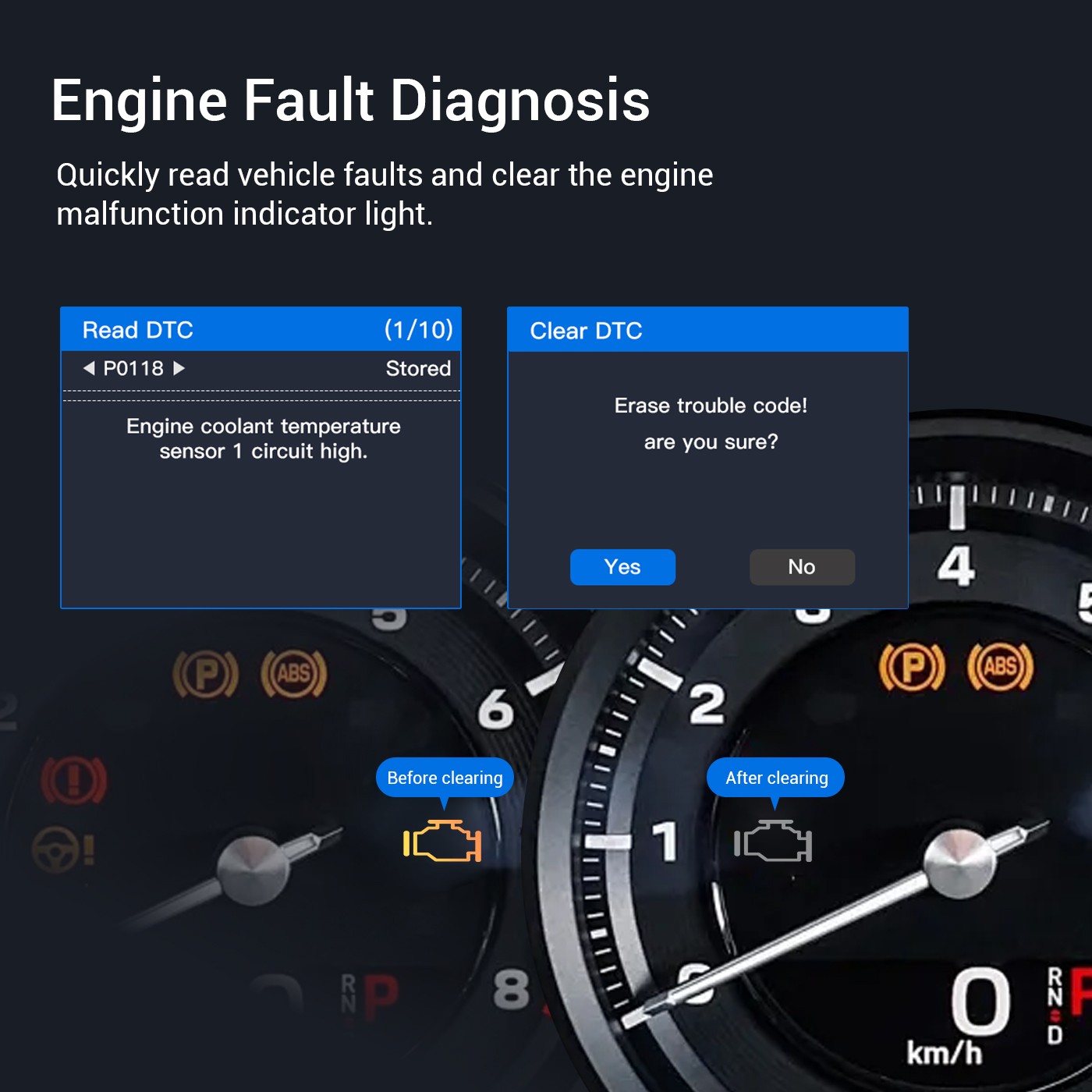 Motorcycle Vehicle OBD2 Scanner Fault Code Read Car DTC Lookup Diagnostic Tool