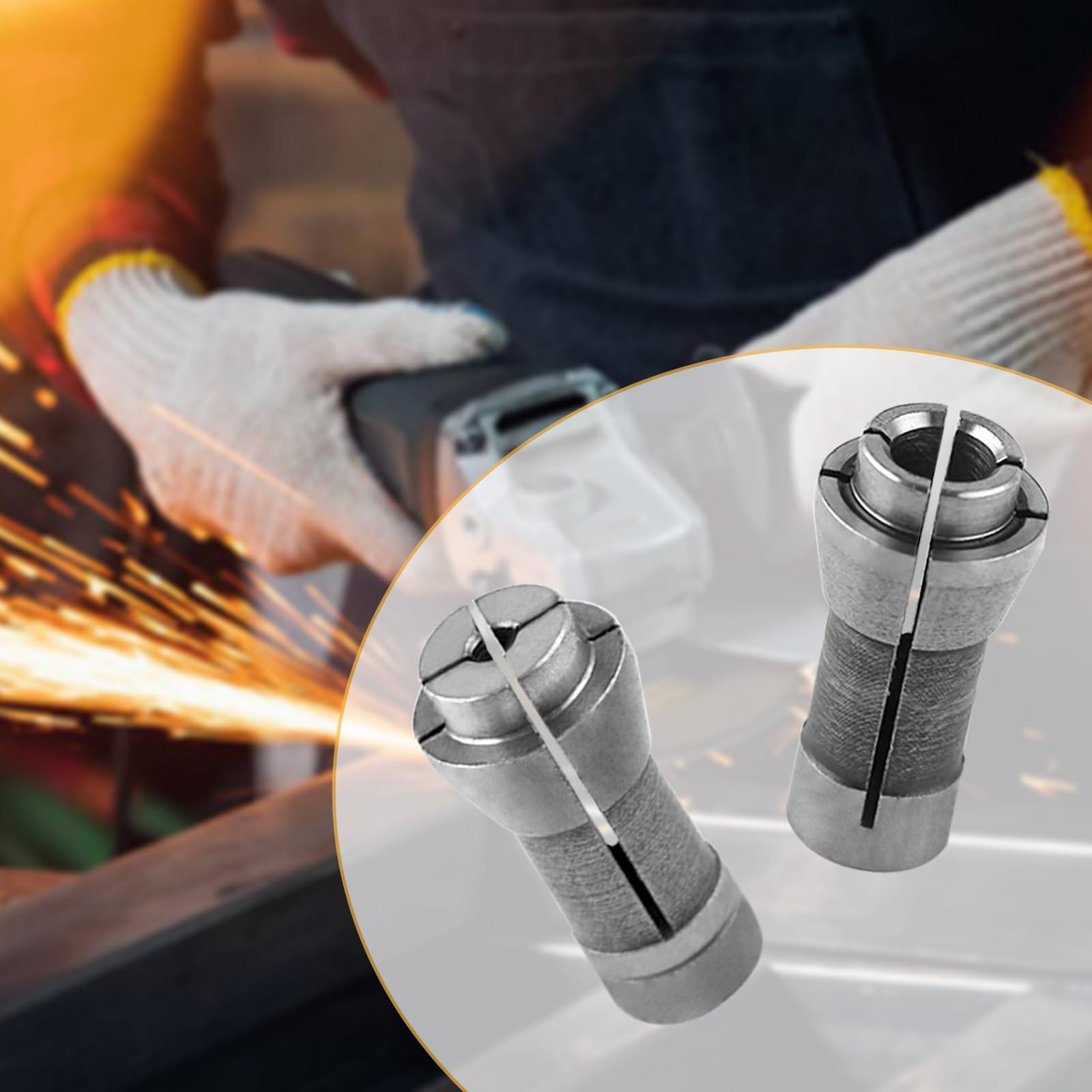 LEONTOOL 4 Pcs Die Grinder Collet Grinding Machine Clamping Adapter...