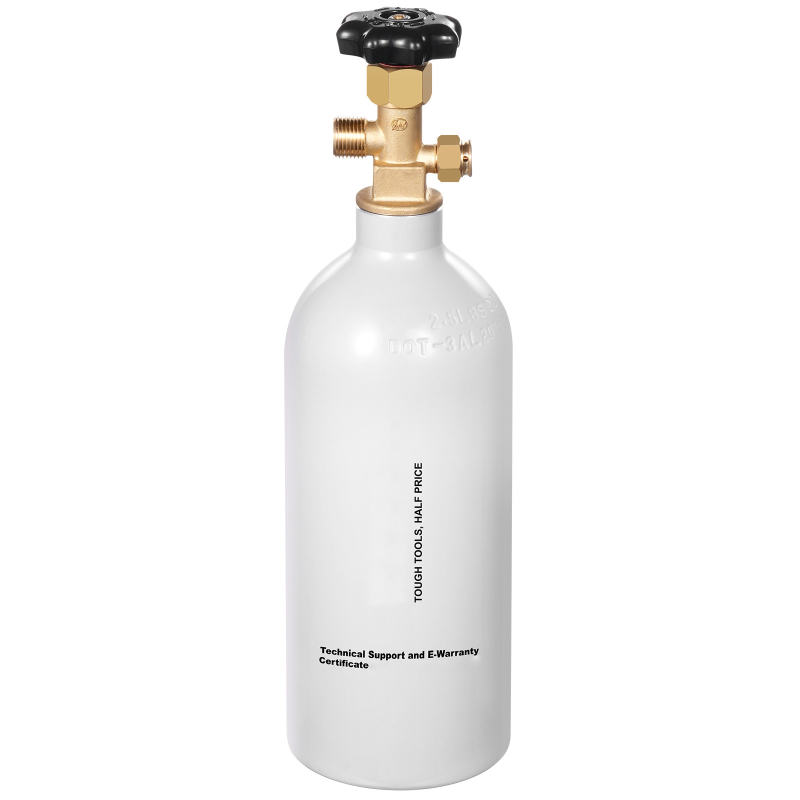 CO2 Tank 2.5 lbs New Aluminum Alloy Cylinder with CGA320 Valve DOT Approved Grow
