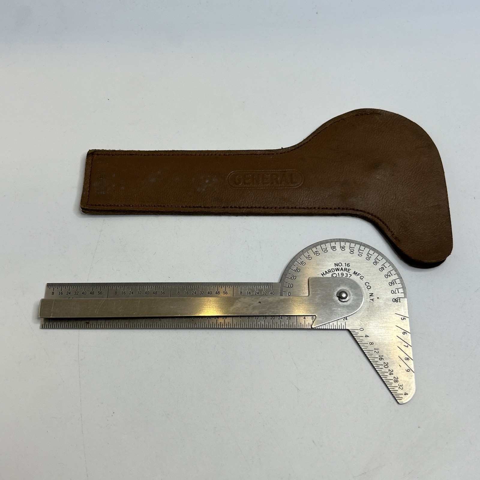 General No. 16 Universal Bevel Protractor Angle Finder Machinist Tool w/ Case