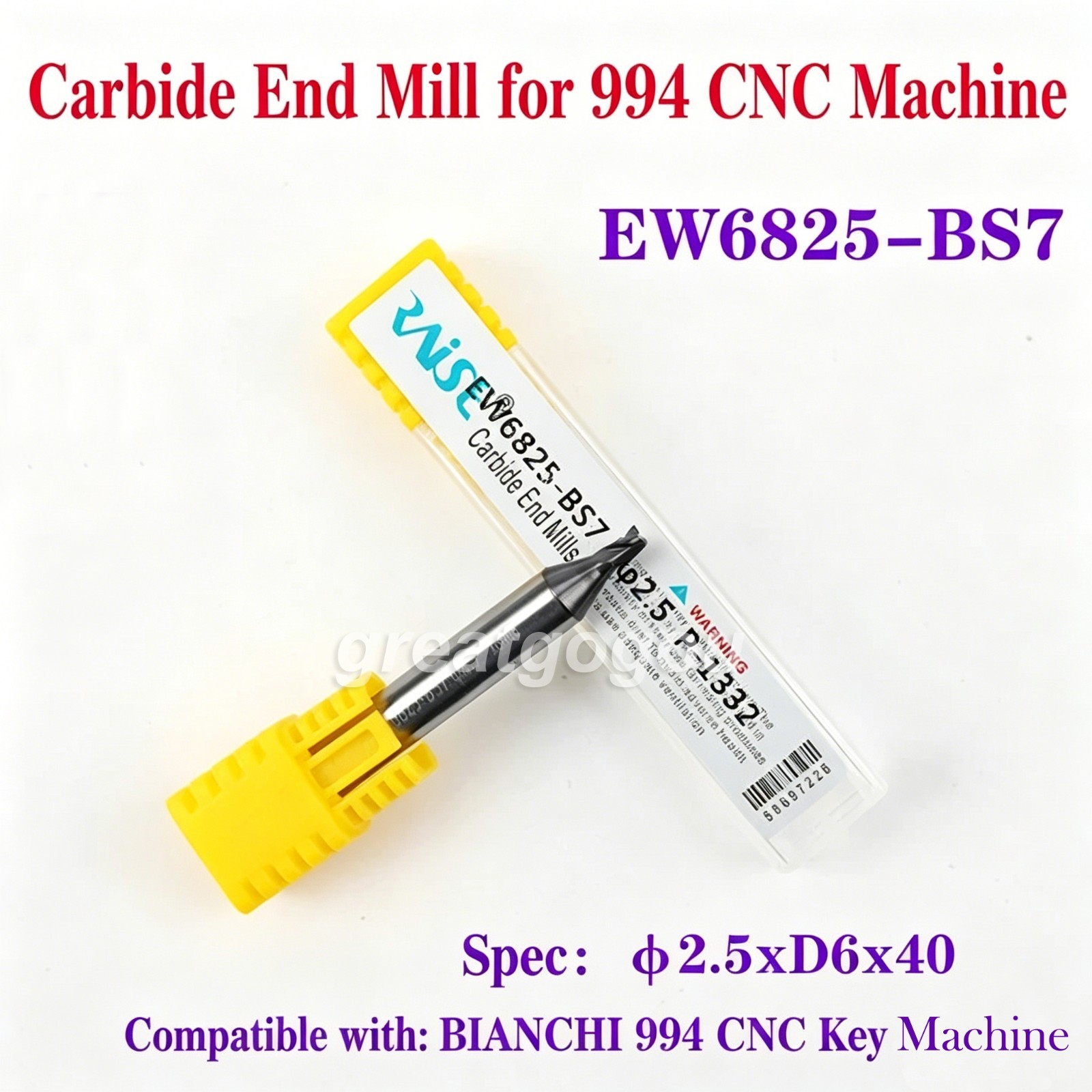 2.5mm Carbide End Mill EW6825-BS7 For Bianchi 994 CNC Key Cutting Machine