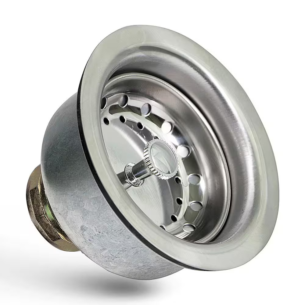 3-1/2 In. - 4 In. Kitchen Sink Stainless Steel Drain Assembly with Strainer Bask