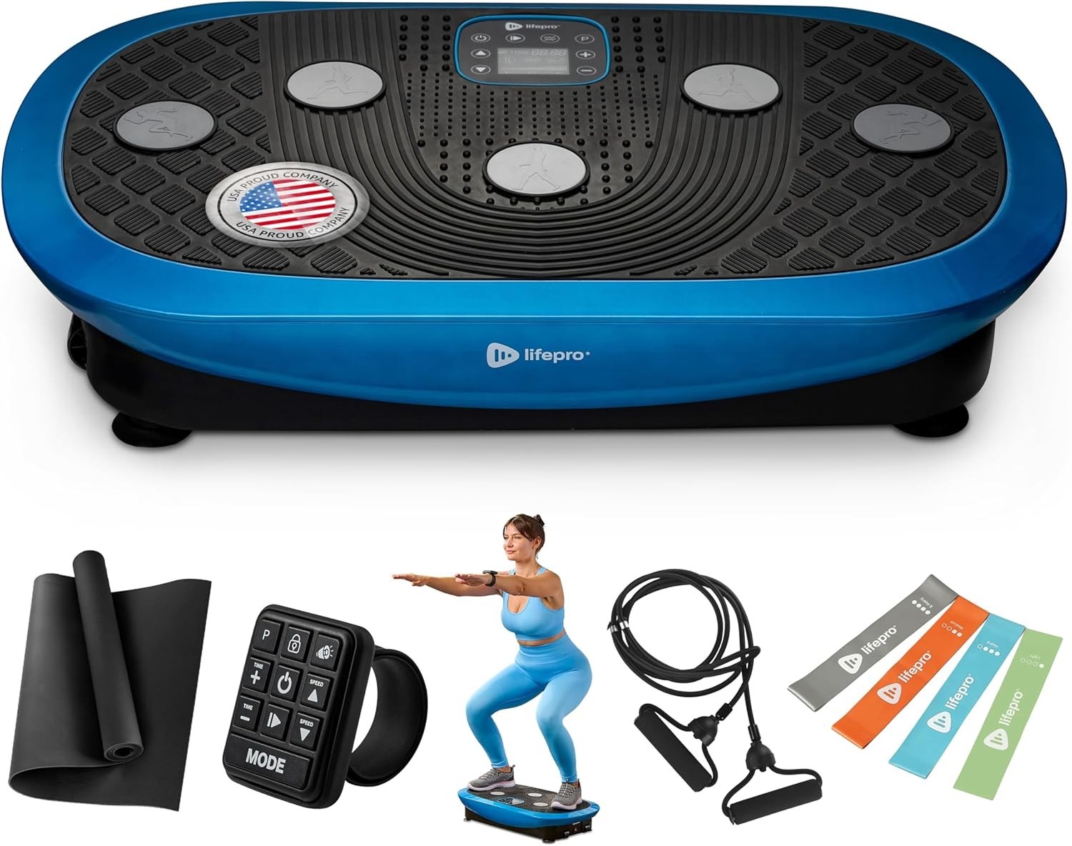 LifePro 4D Vibration Plate Blue with Lymphatic Drainage and Recovery