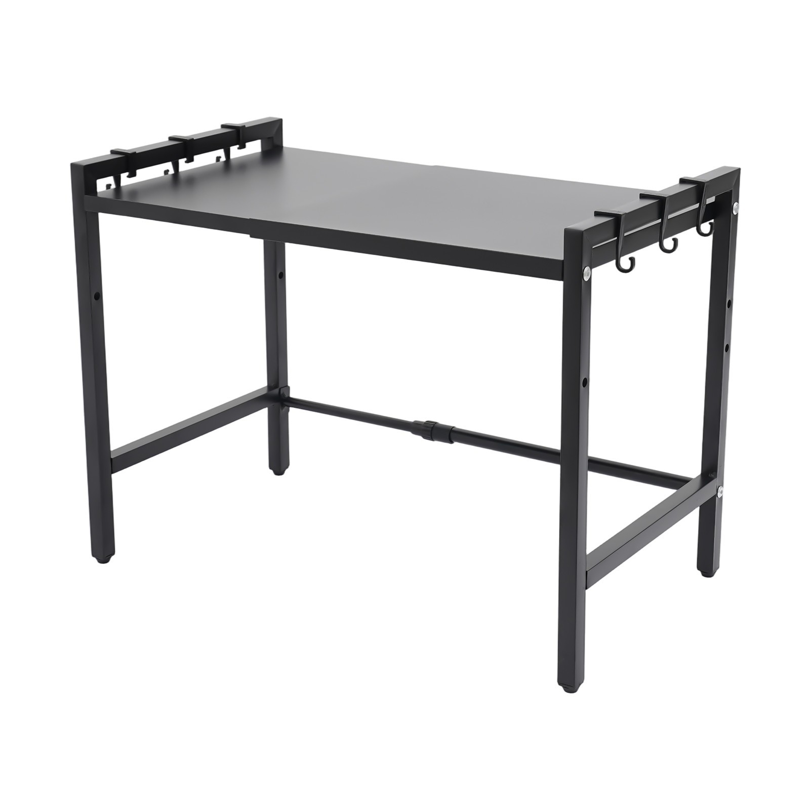 Kitchen Countertop Organizer with Hooks Adjustable Microwave Stand 66lbs Load