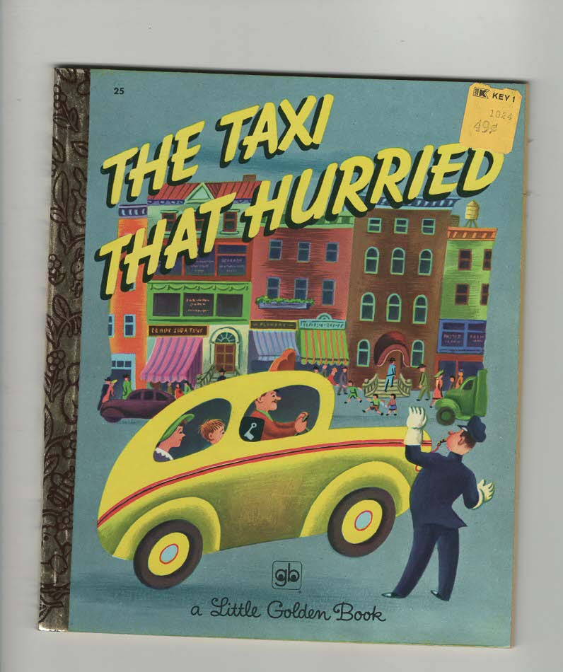 Vintage 1973 Little Golden Book The Taxi That Hurried Lucy Sprague Mitchell