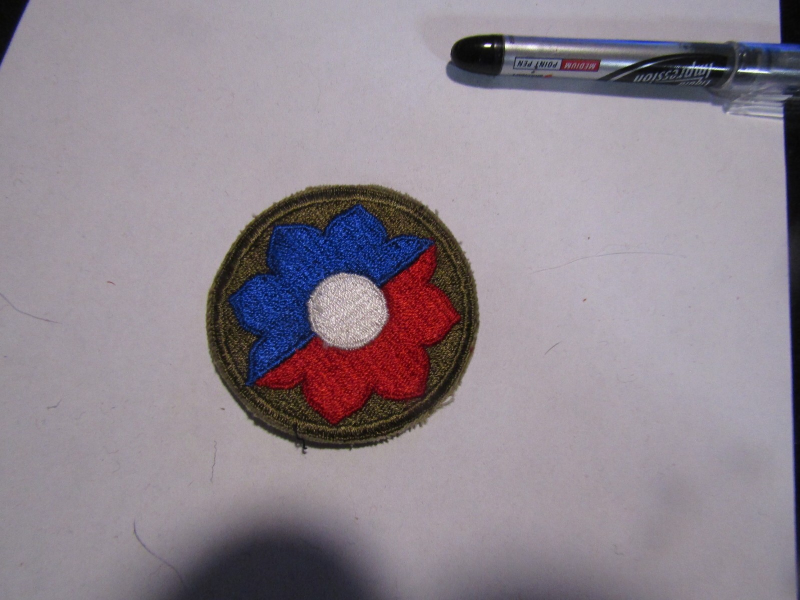 ORIGINAL MILITARY PATCH SEW ON WW2 ERA NO GLOW US ARMY 9TH INFANTRY DIVISION