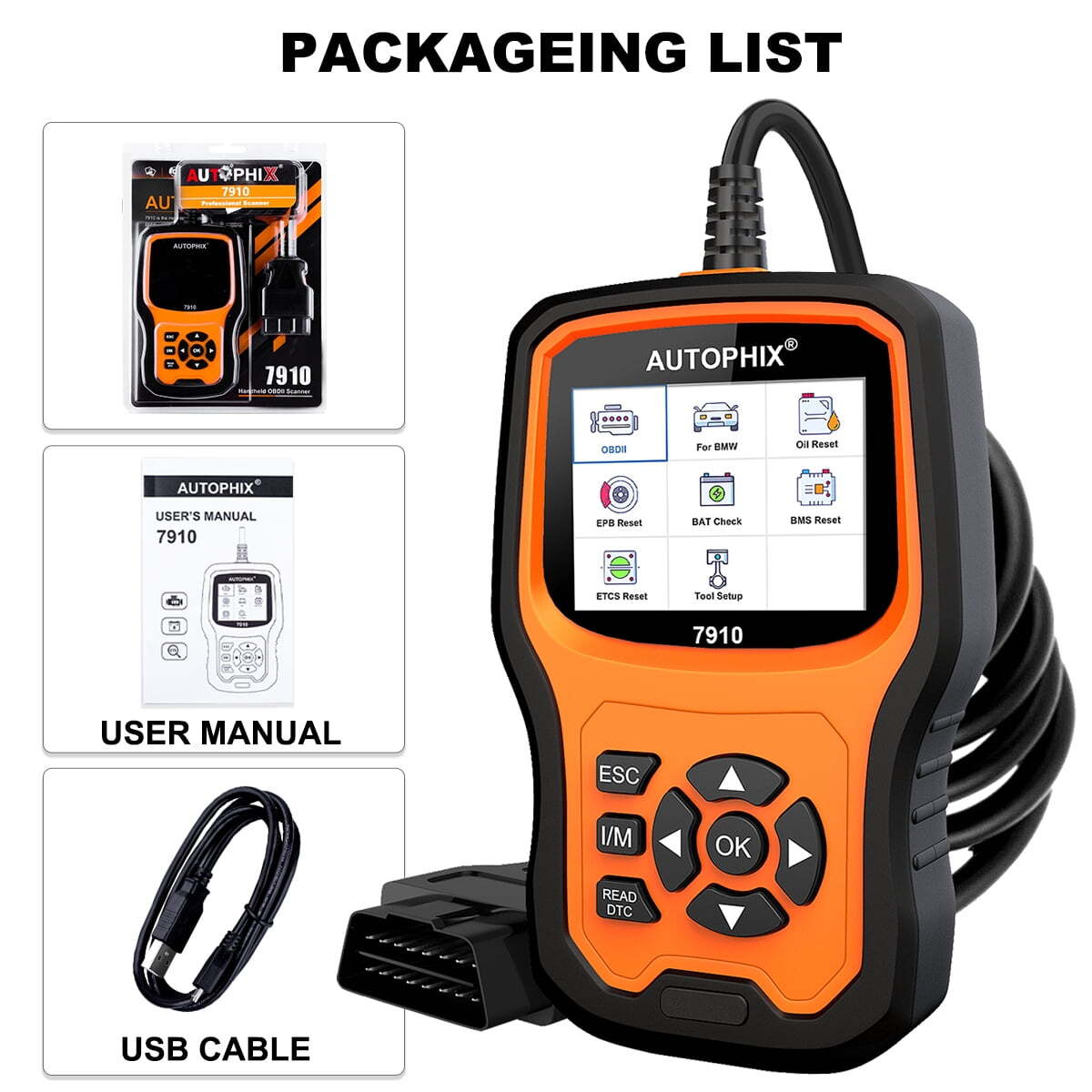 Autophix 7910 For BMW All System OBD2 Diagnostic Scanner Code Reader ABS SRS DPF